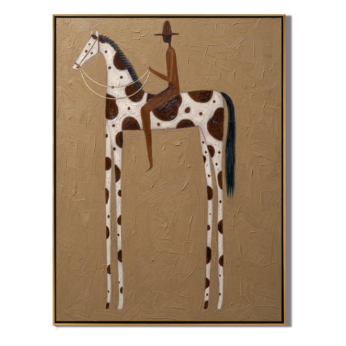 Brown Rider Counts Spots - Vintage Americana wall art image 2