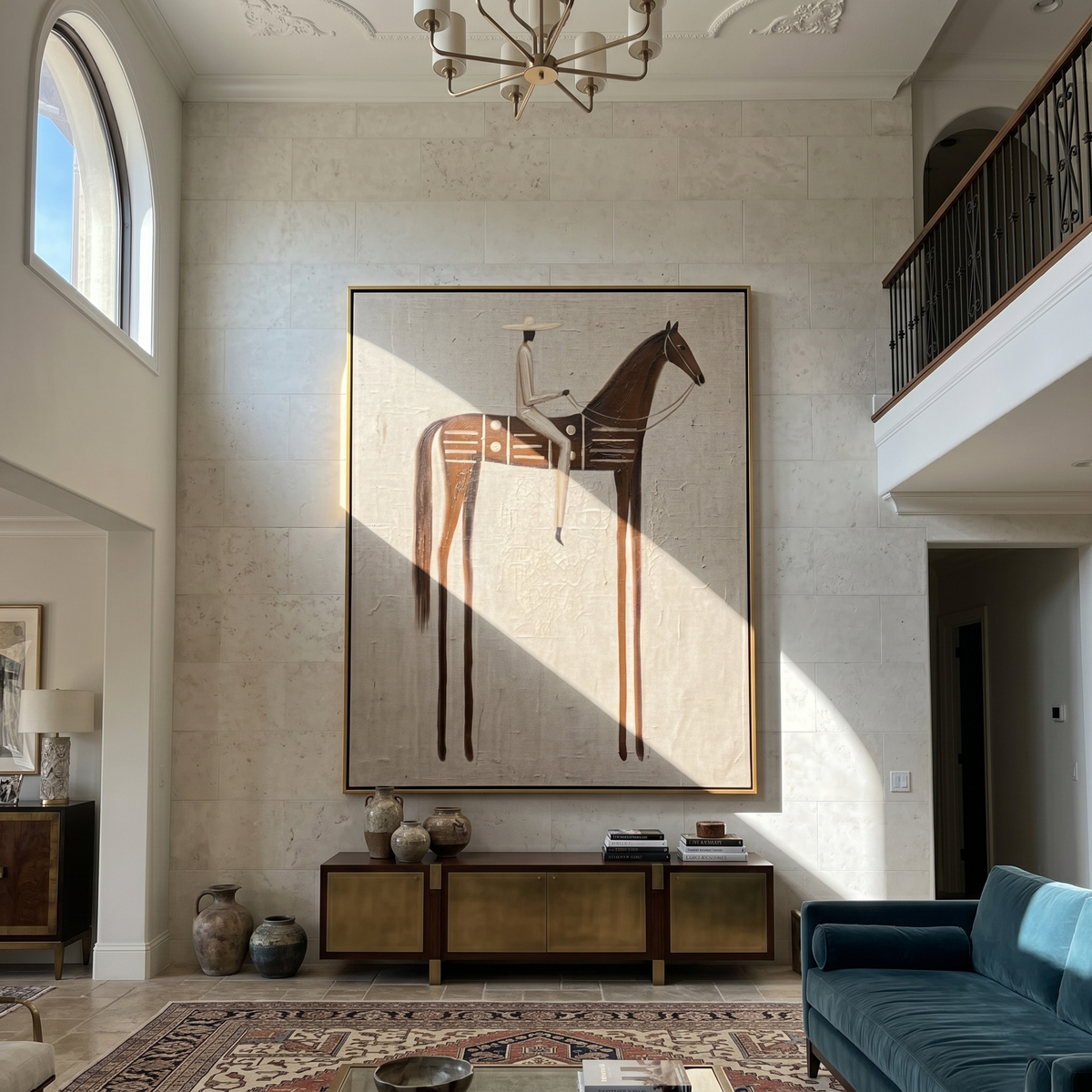White Rider Crosses Brown - Vintage Americana wall art image 1