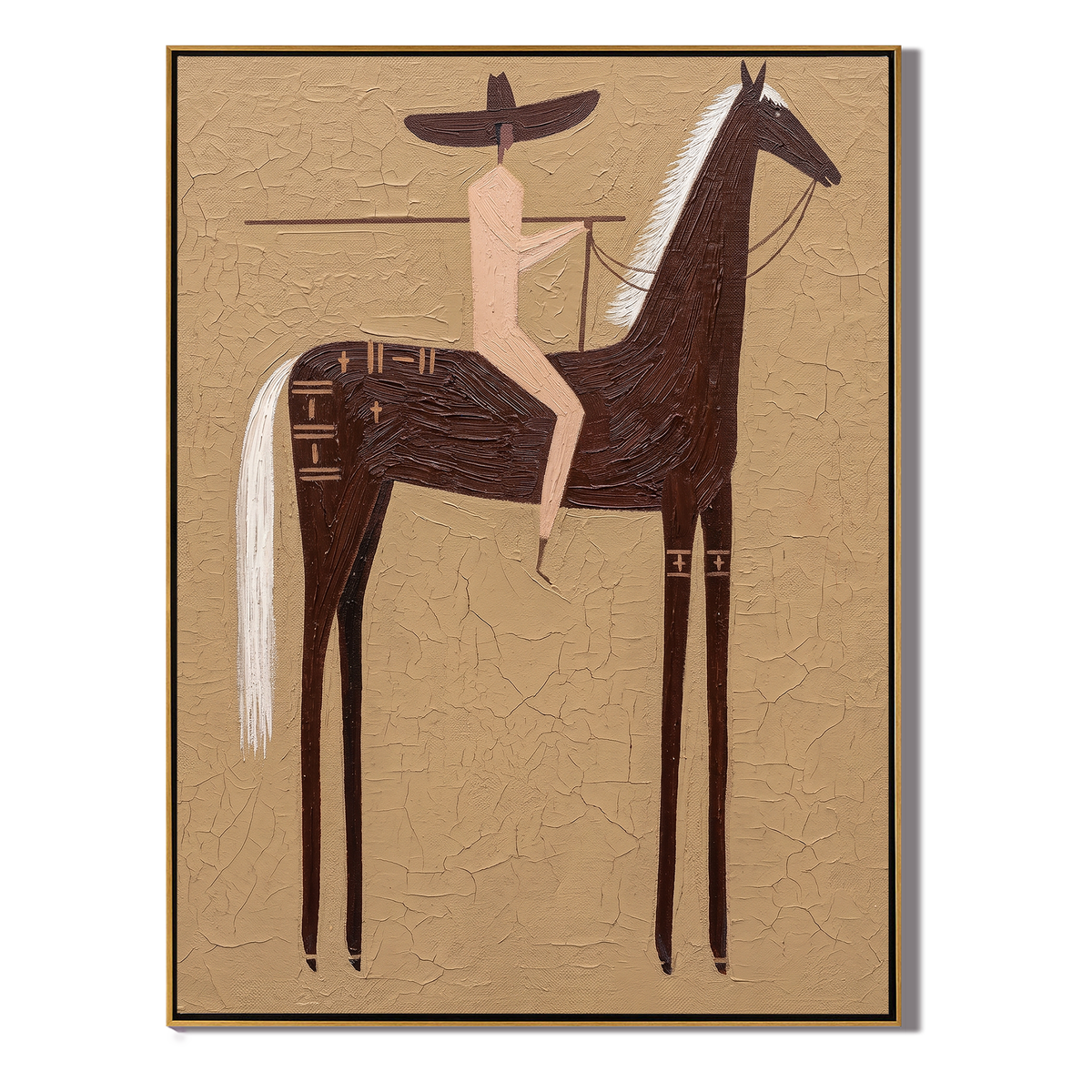 Black Horse Divides Sand - Vintage Americana wall art image 2