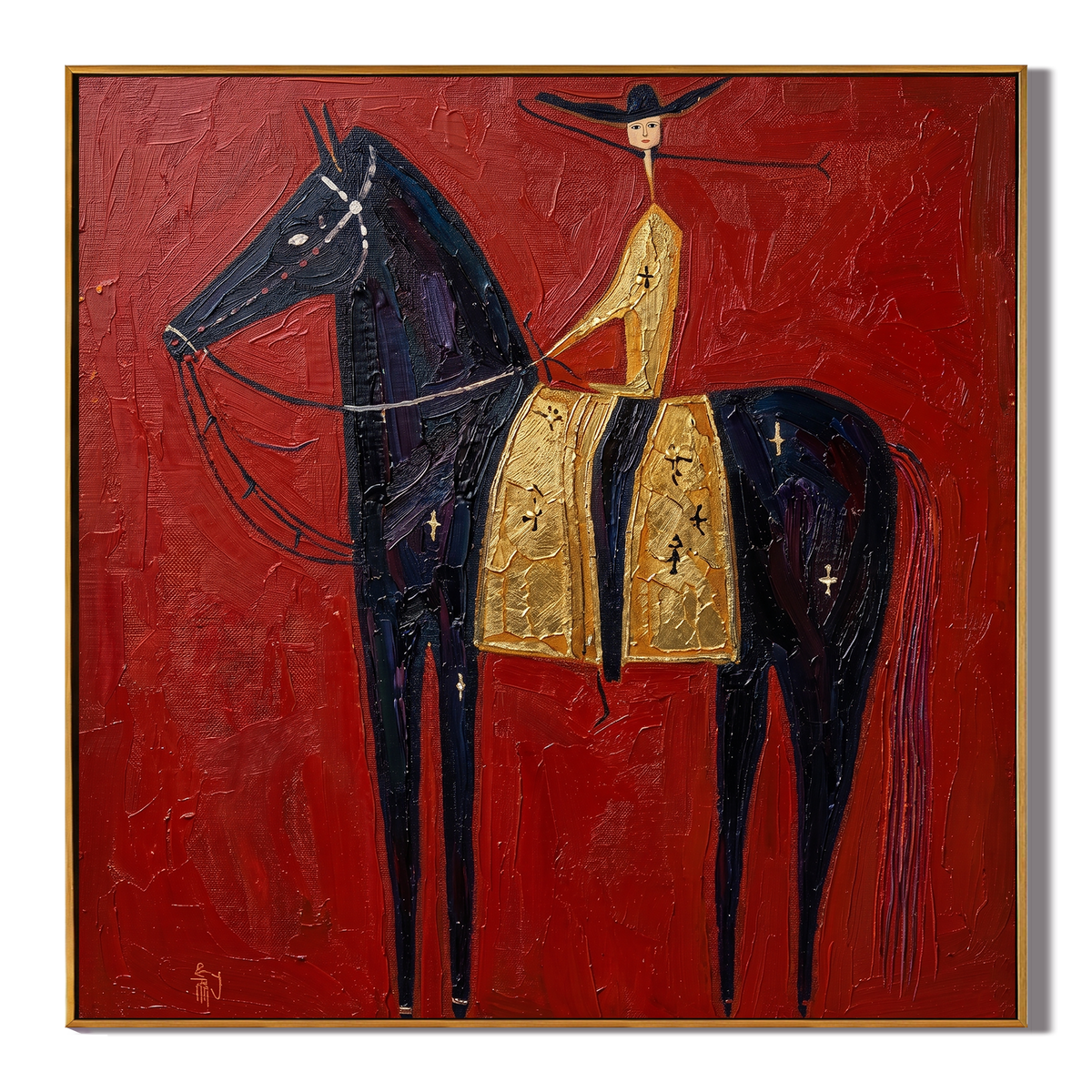 Gold Rider Crosses Red - Vintage Americana wall art image 2