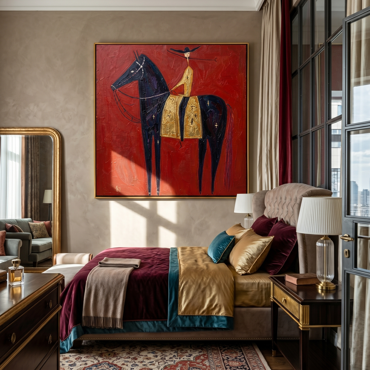 Gold Rider Crosses Red - Vintage Americana wall art image 4