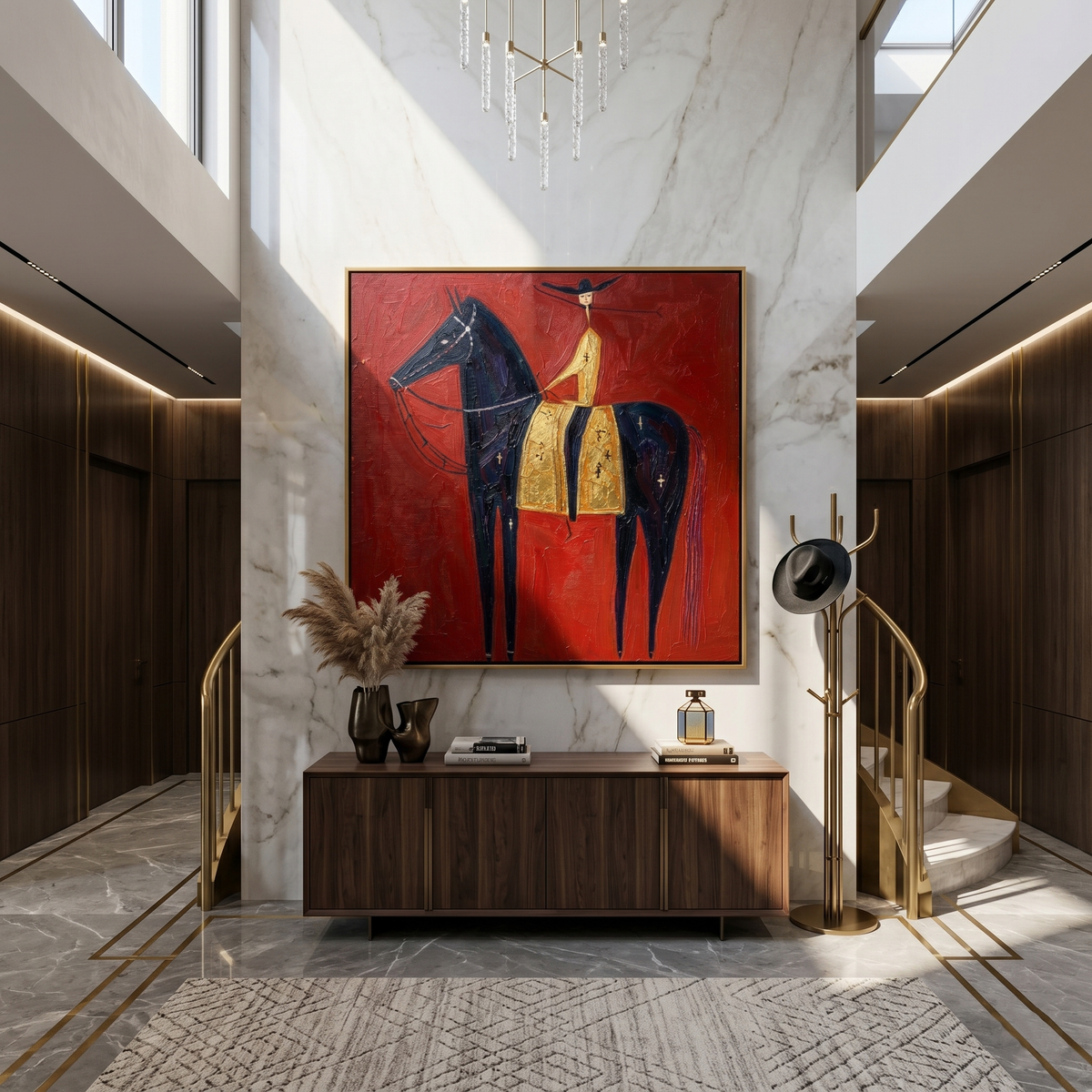 Gold Rider Crosses Red - Vintage Americana wall art image 5