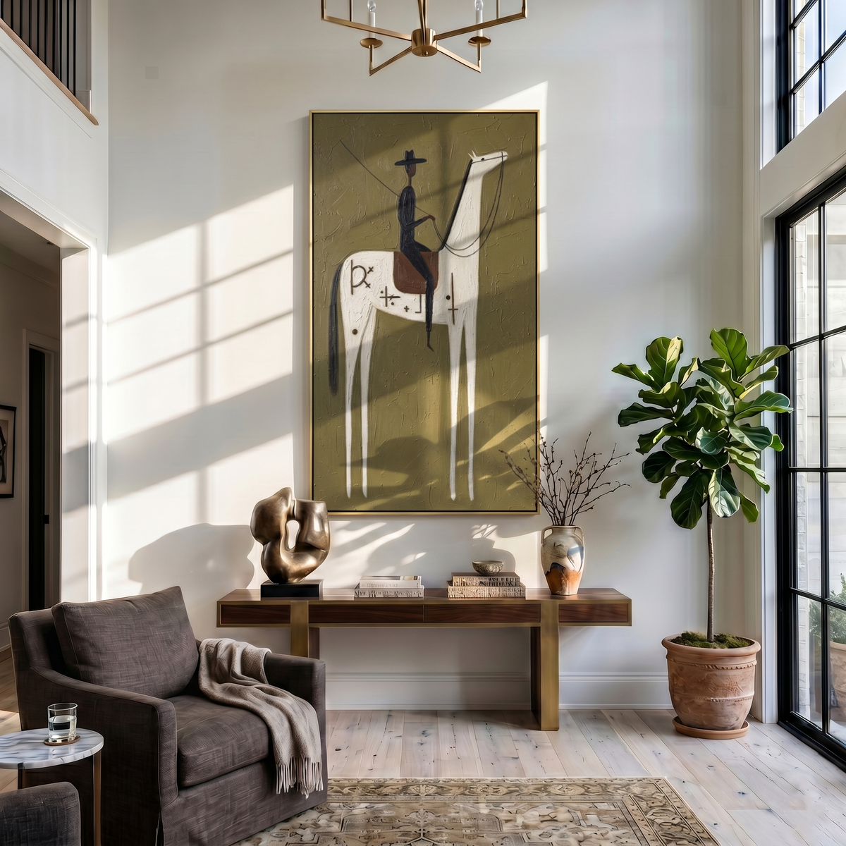 Symbols Climb White Horse - Vintage Americana wall art image 5