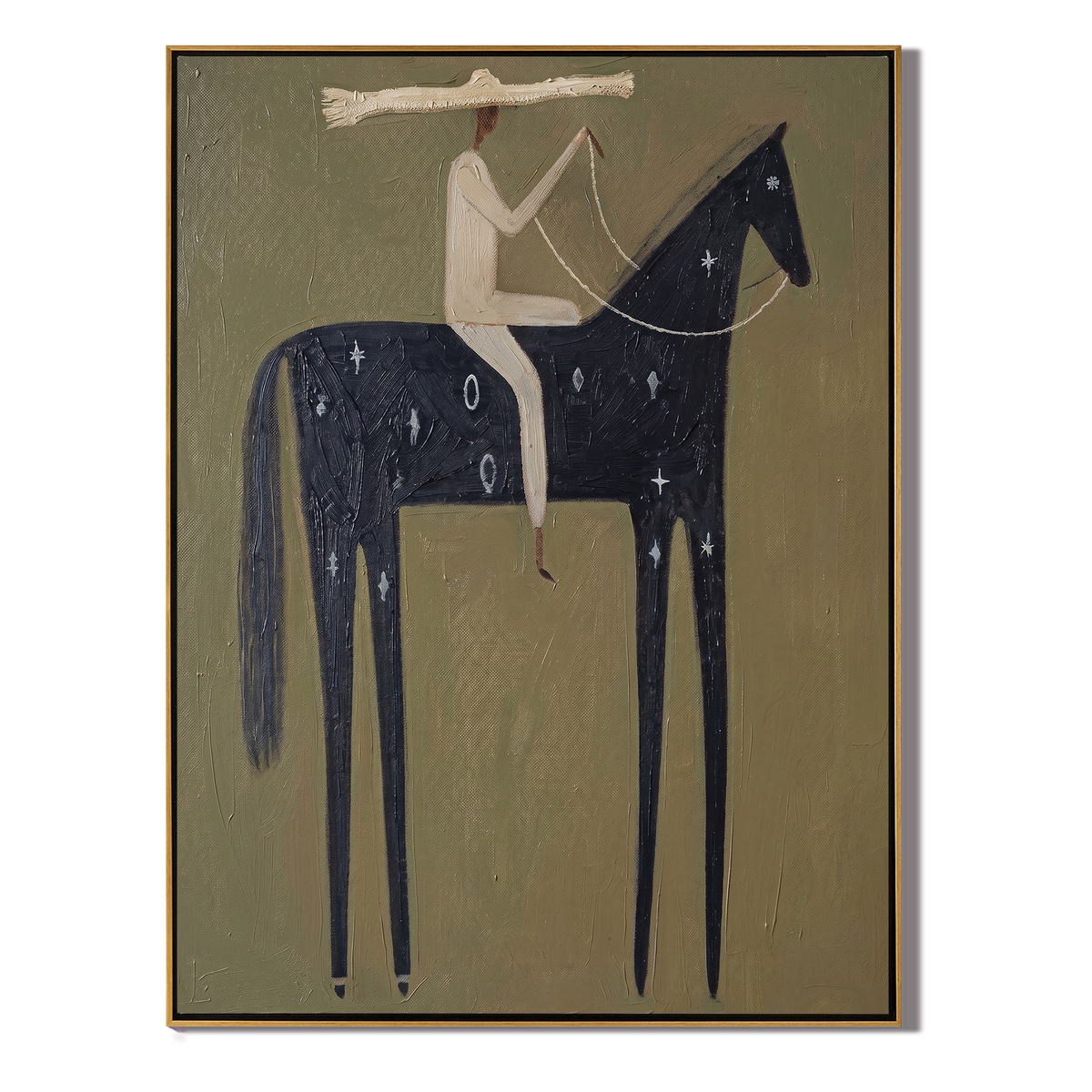 Night Horse Wears Stars - Vintage Americana wall art image 2