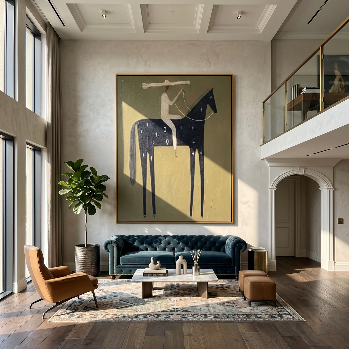 Night Horse Wears Stars - Vintage Americana wall art image 1