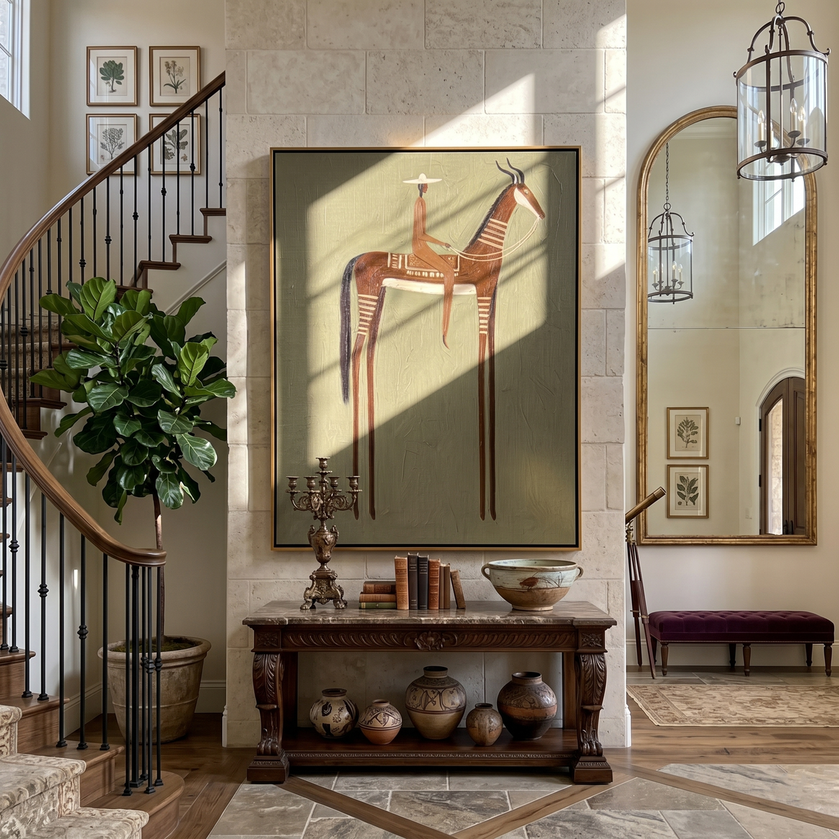 Antlers Rise Above Olive - Vintage Americana wall art image 6