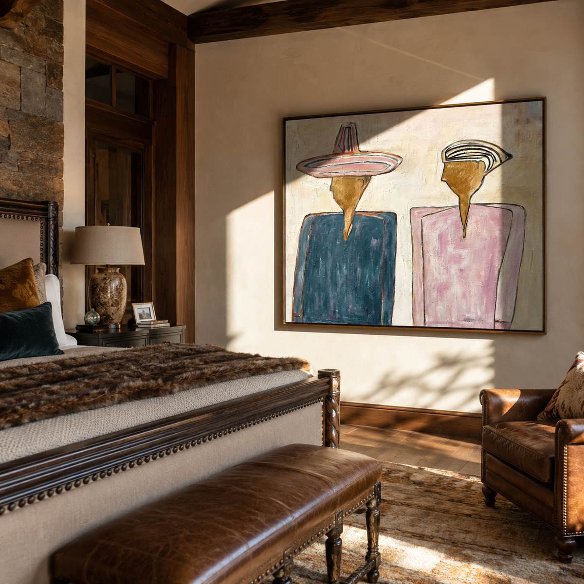 Two Silhouettes Hold Space - Vintage Americana wall art image 3