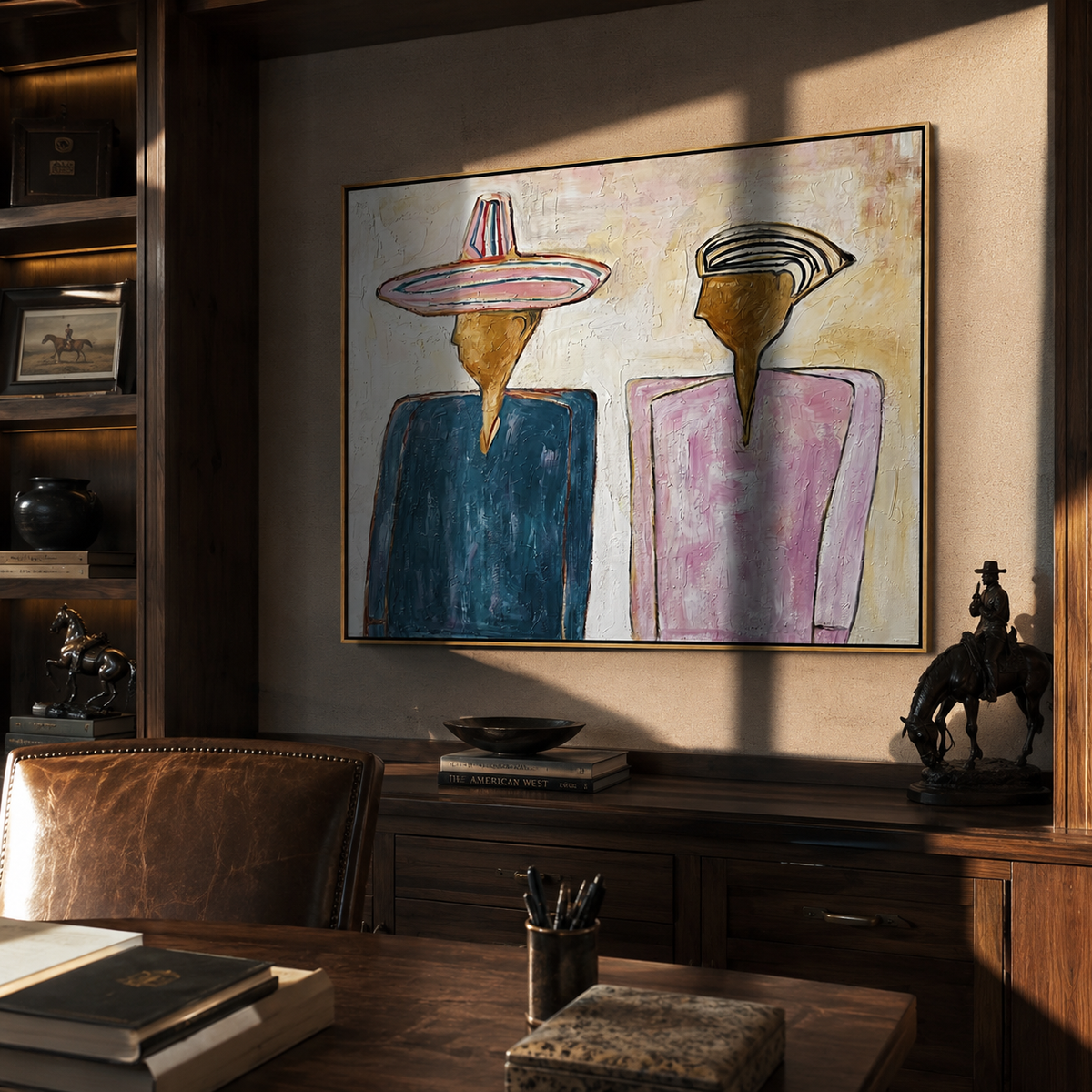 Two Silhouettes Hold Space - Vintage Americana wall art image 4