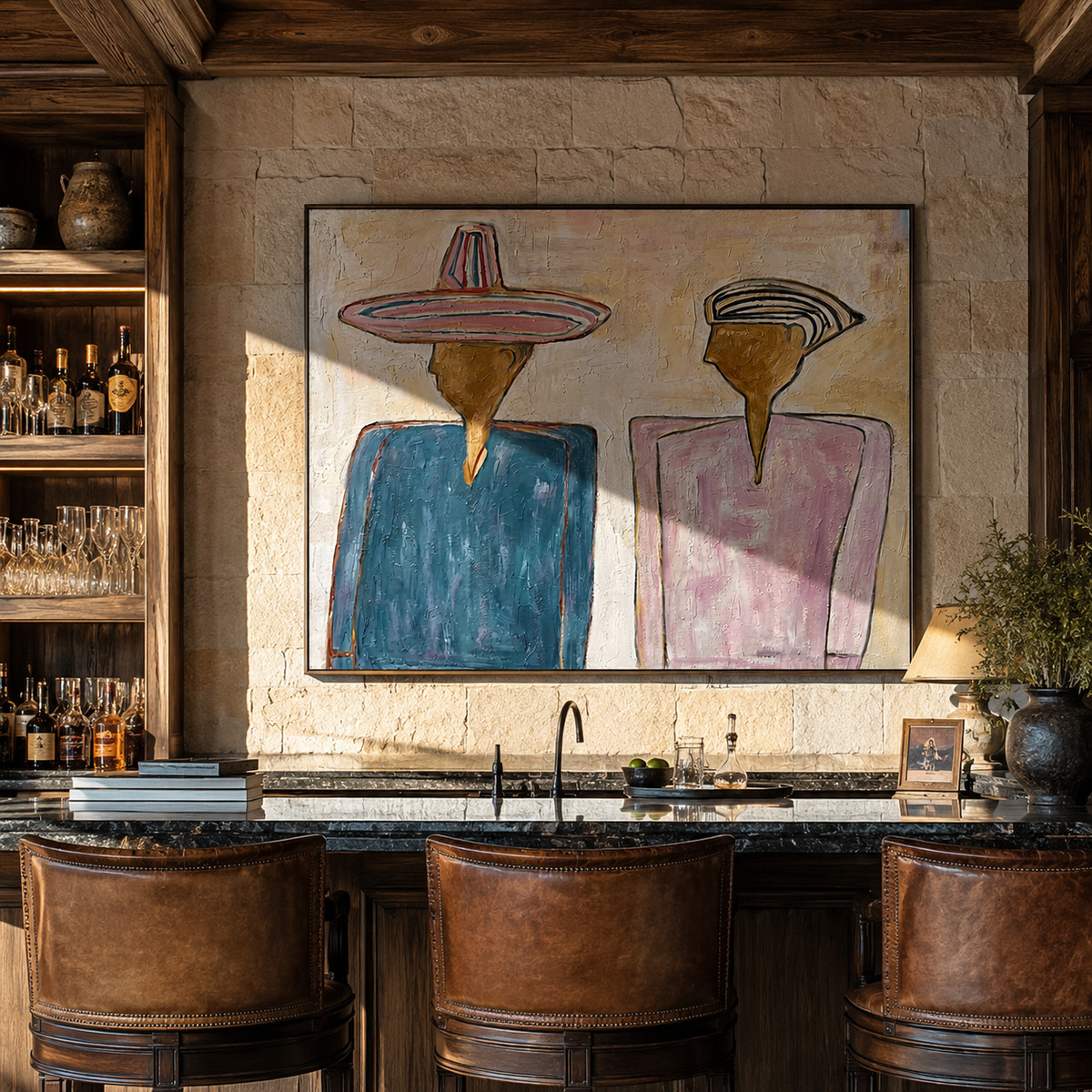 Two Silhouettes Hold Space - Vintage Americana wall art image 6
