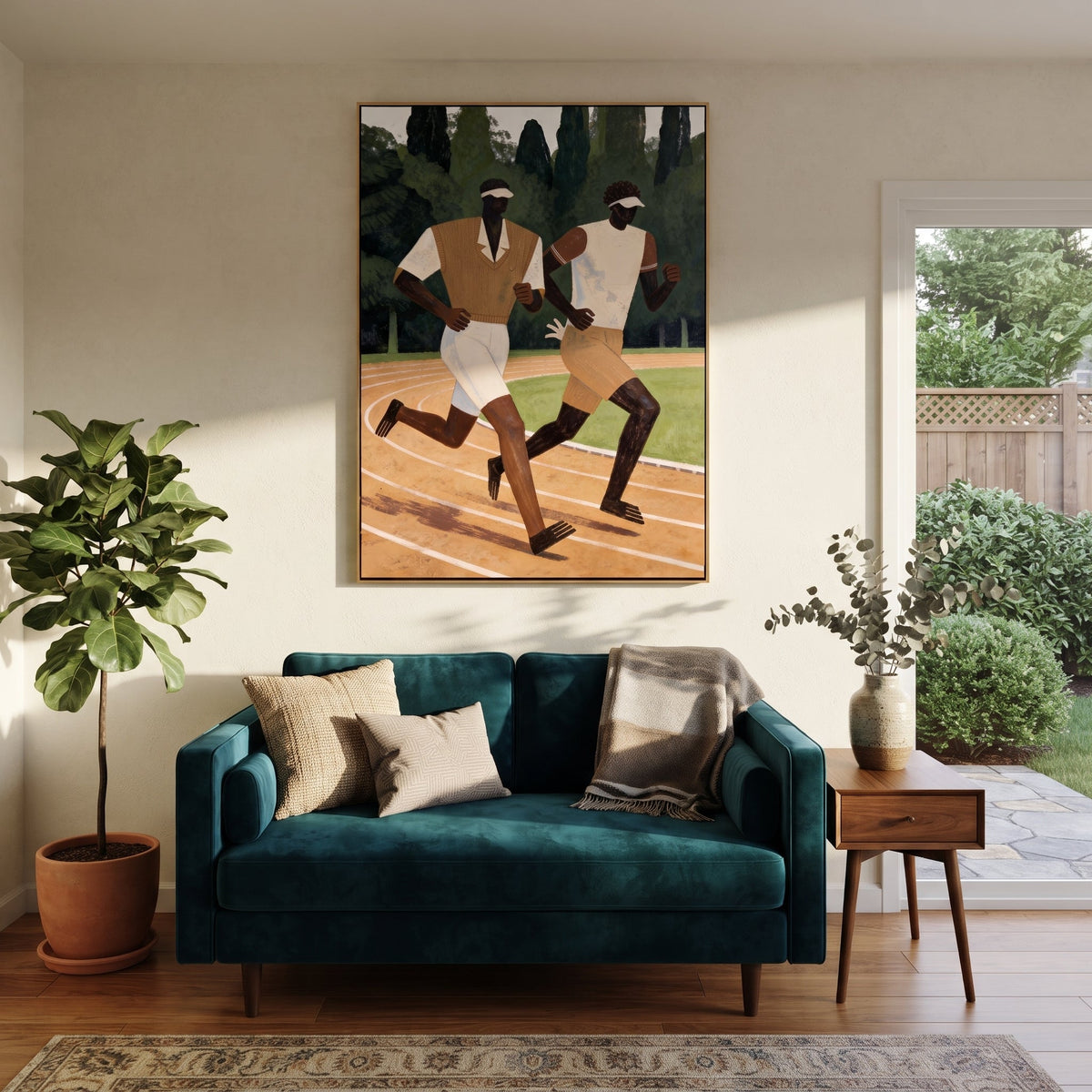 Two Runners Break Distance - Vintage Americana wall art image 3