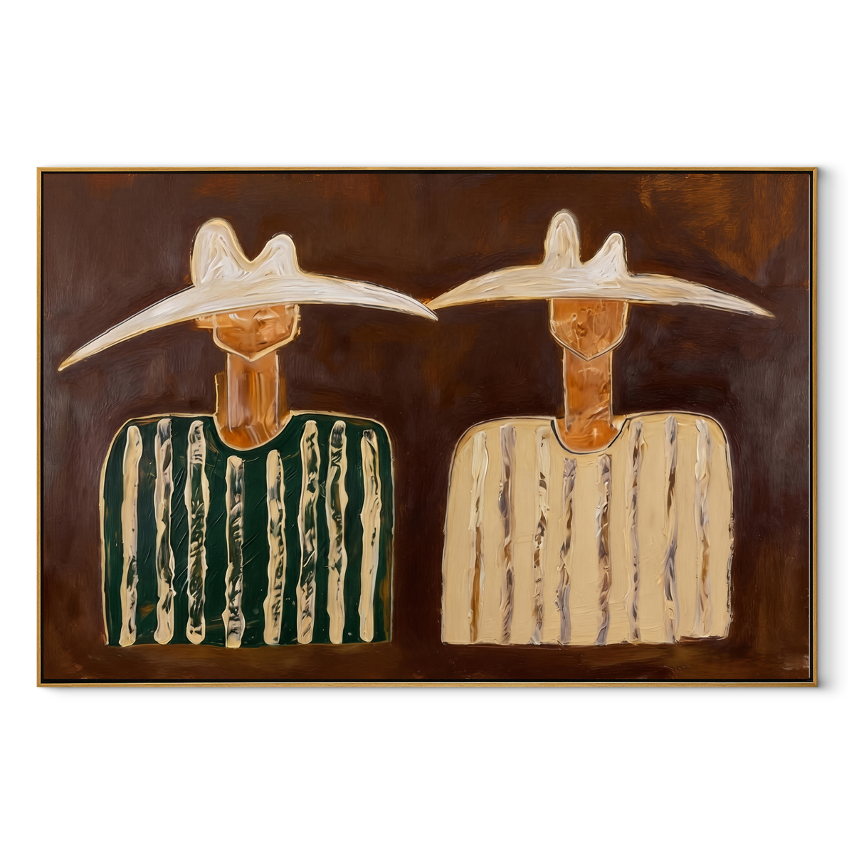 Green Stripes Meet Cream - Vintage Americana wall art image 2