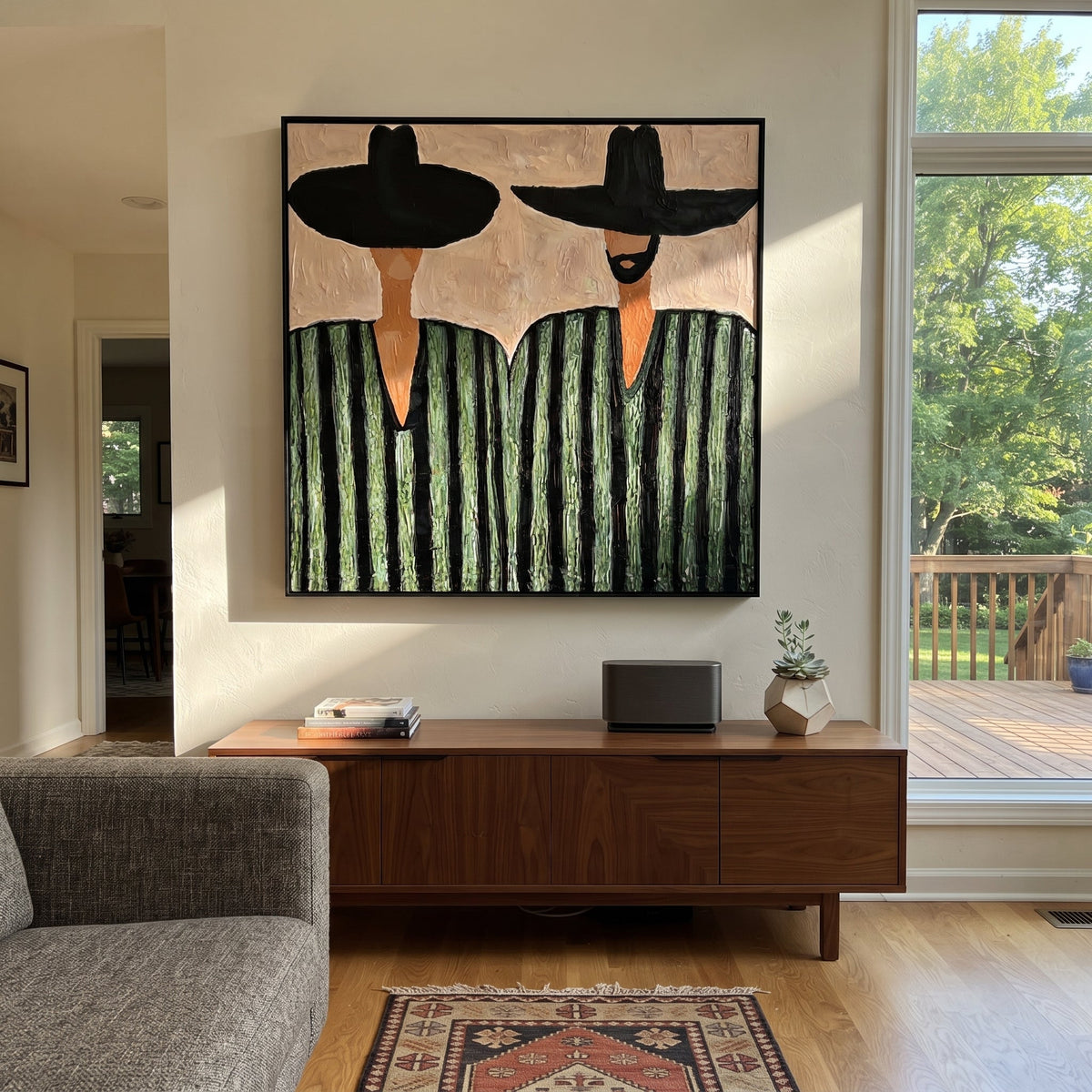 Green Stripes Hold Ground - Vintage Americana wall art image 1