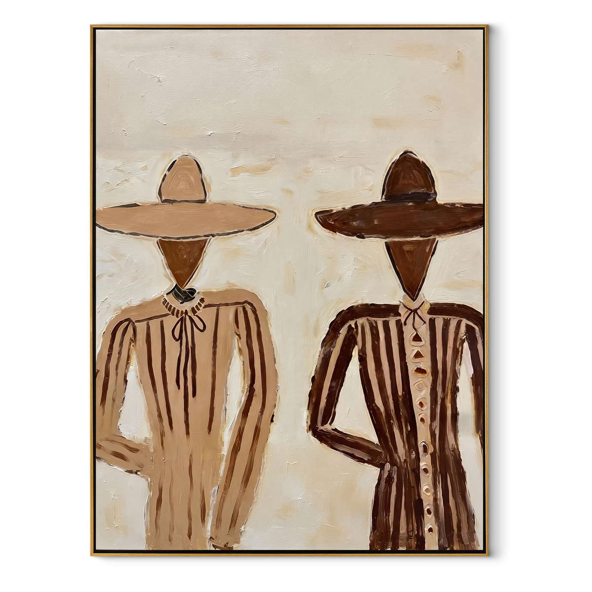Two Figures Divide Ivory - Vintage Americana wall art image 2
