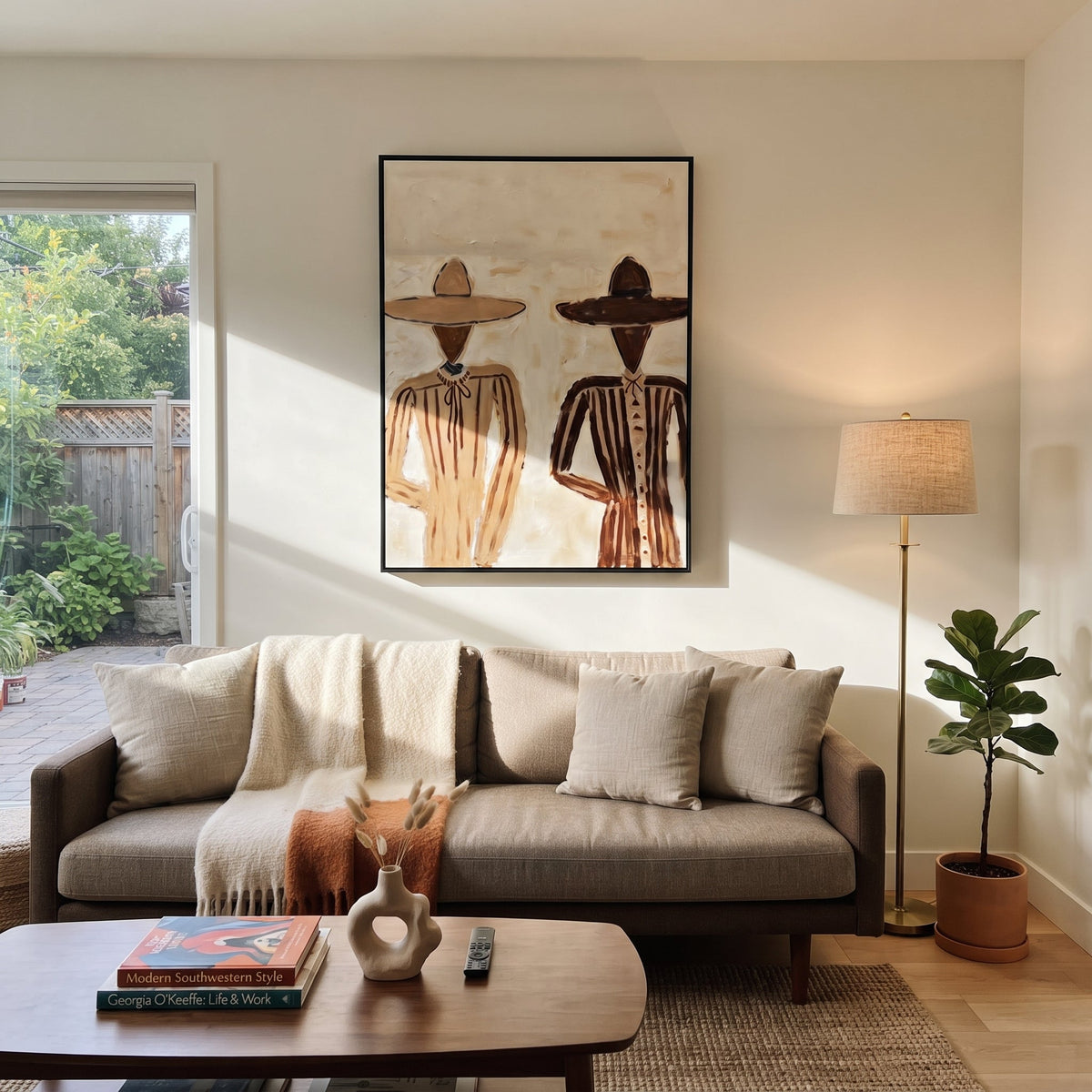 Two Figures Divide Ivory - Vintage Americana wall art image 3