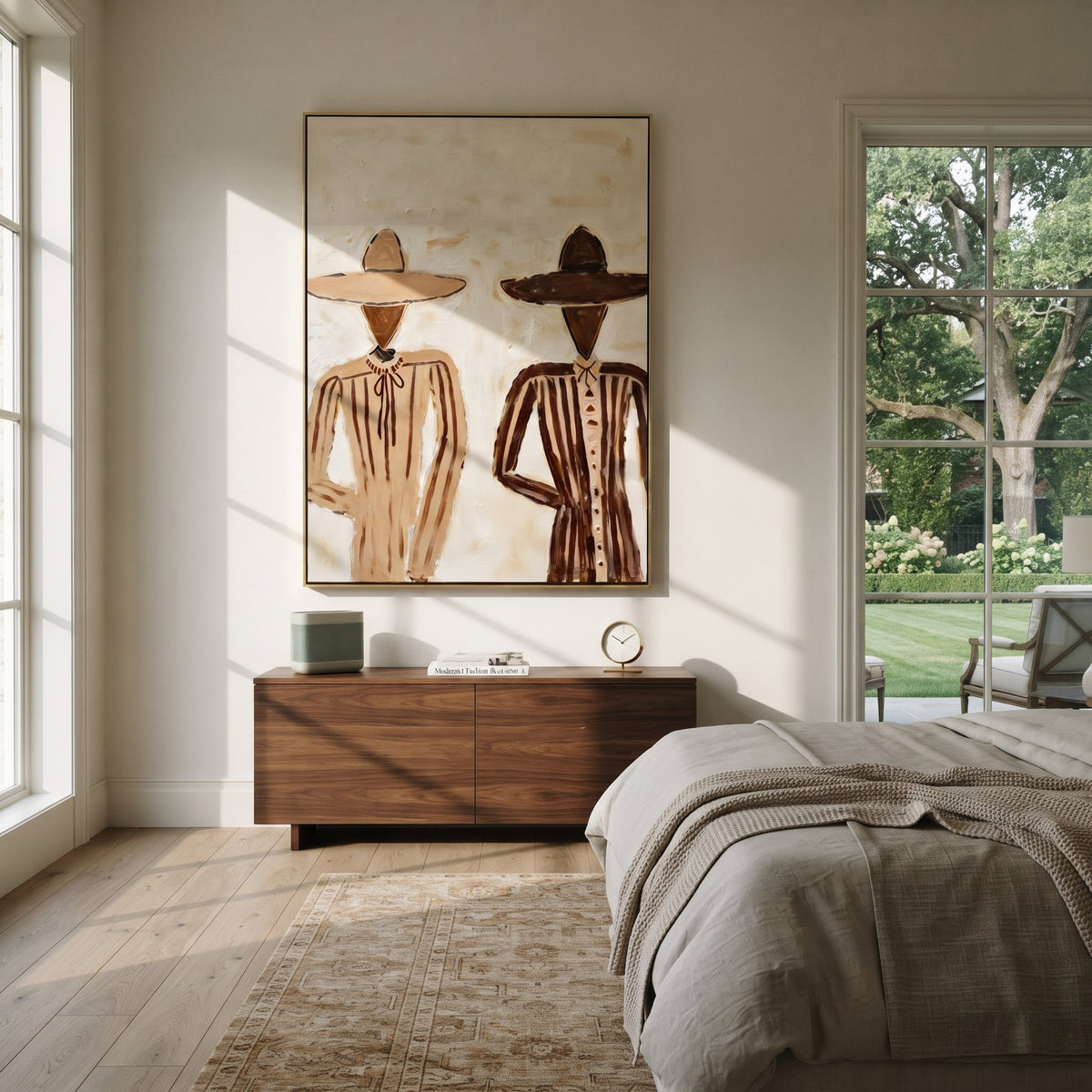 Two Figures Divide Ivory - Vintage Americana wall art image 4