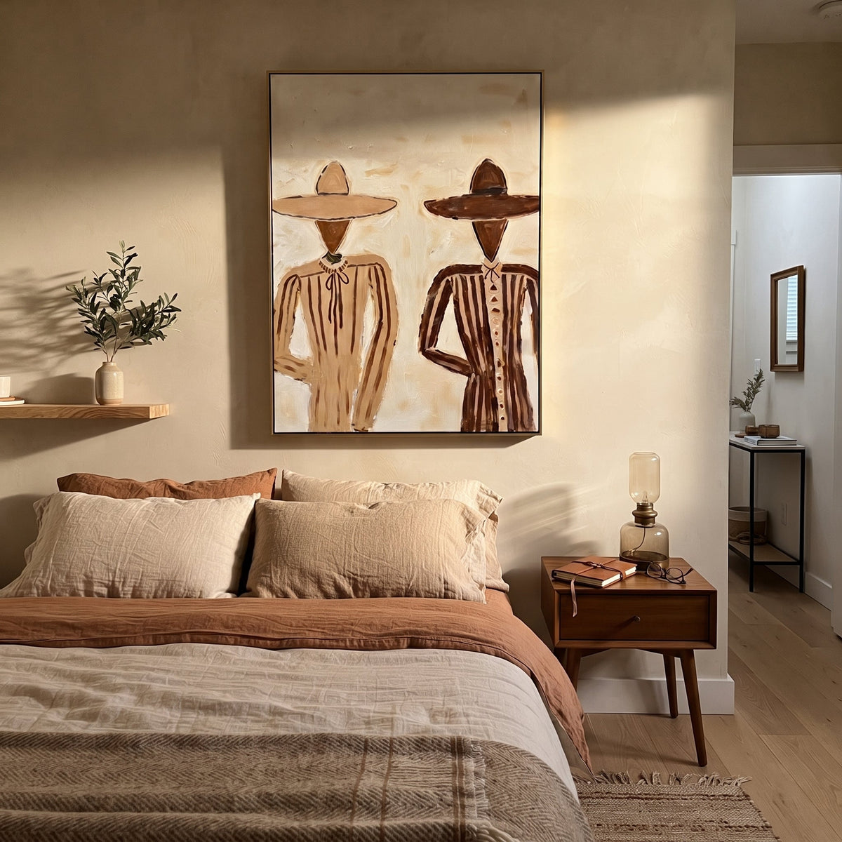 Two Figures Divide Ivory - Vintage Americana wall art image 6