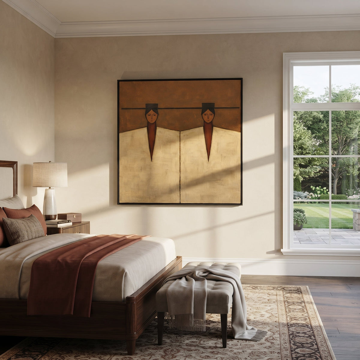 Geometry Keeps Twin Counsel - Vintage Americana wall art image 1