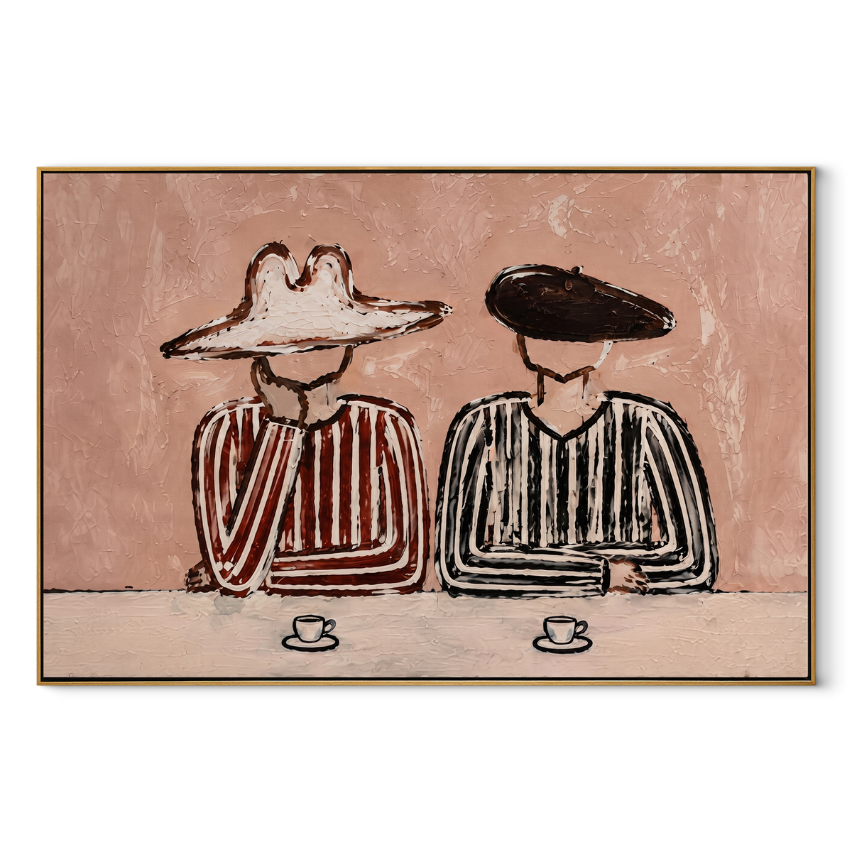 Striped Cups Rest Together - Vintage Americana wall art image 2