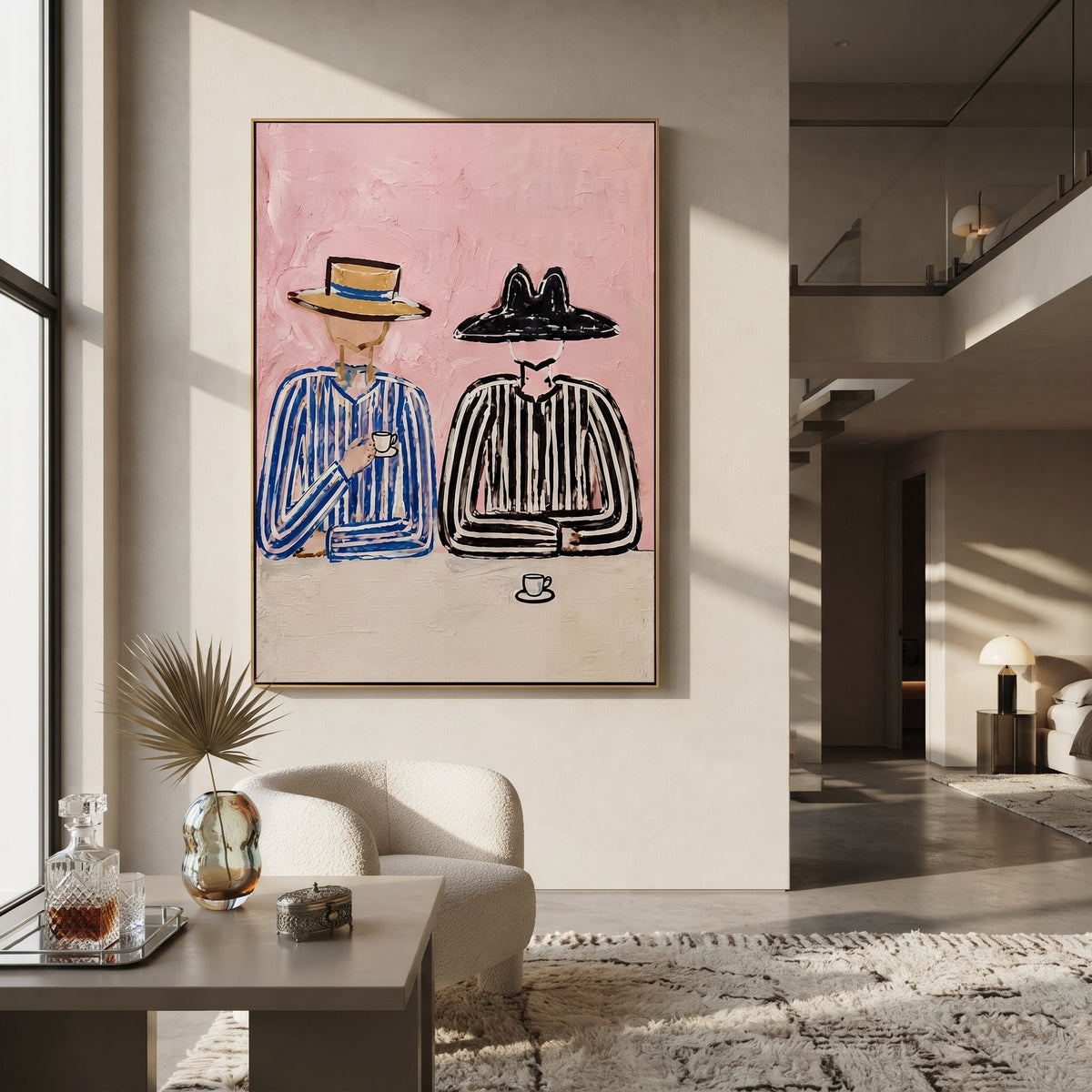 Blue Stripes Guard Coffee - Vintage Americana wall art image 3