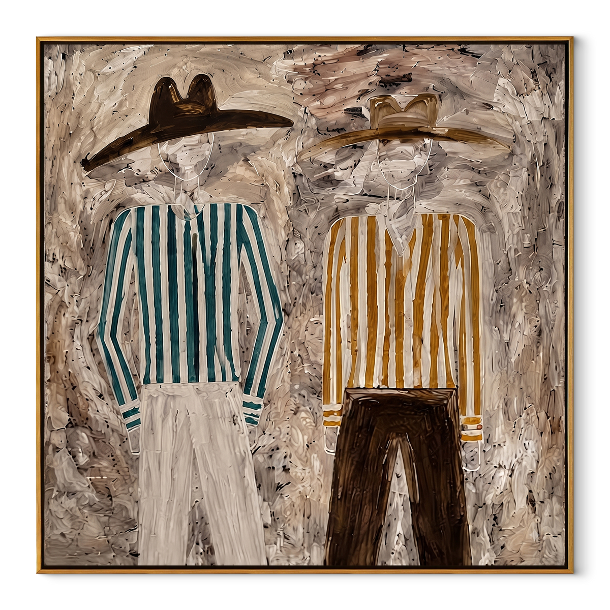 Ochre Stripes Weather Gray - Vintage Americana wall art image 2