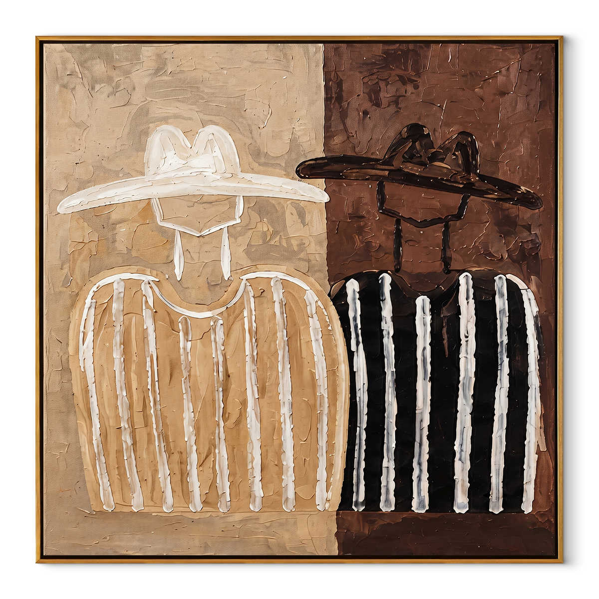 White Stripes Divide Brown - Vintage Americana wall art image 2