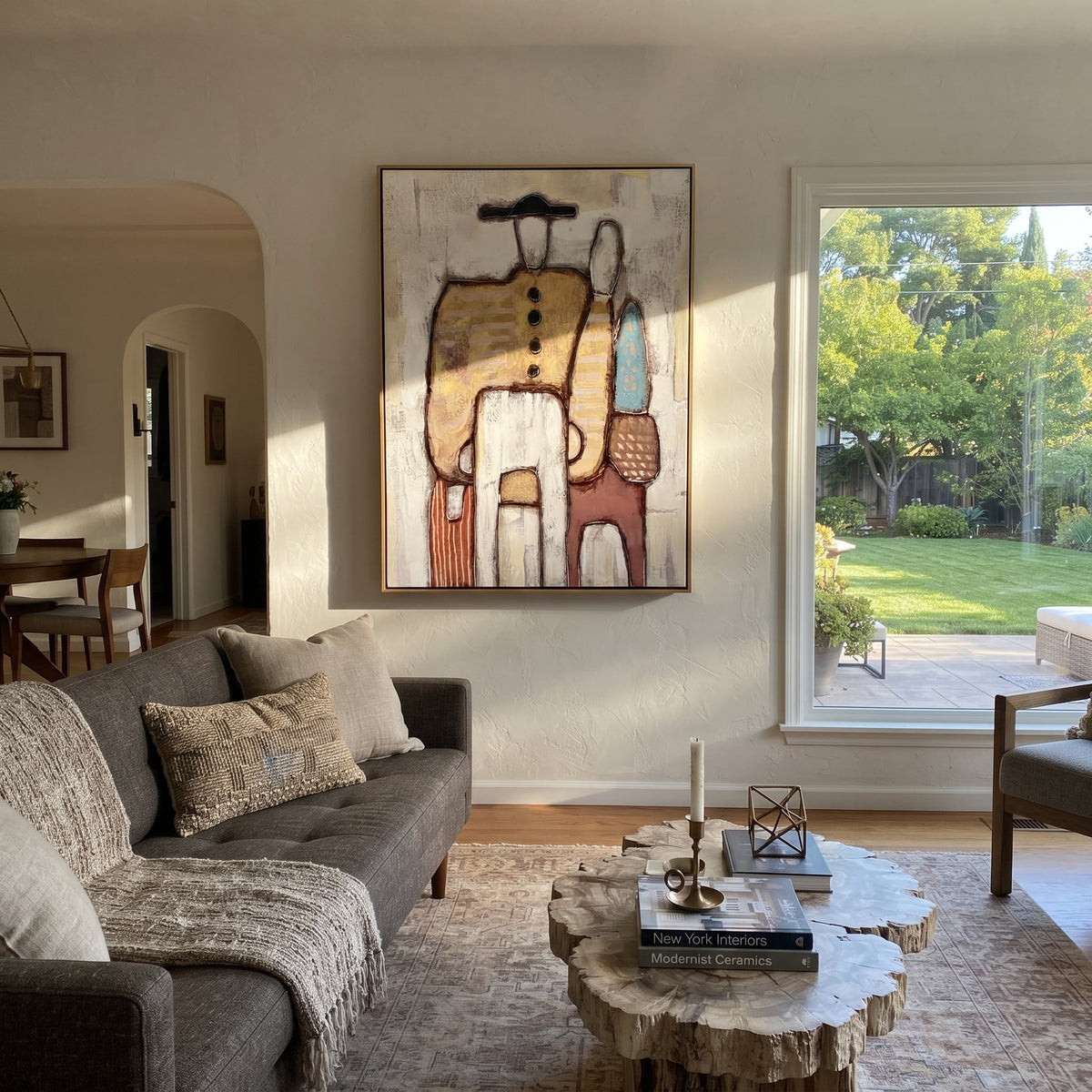 Bags Wait Beside Figures - Vintage Americana wall art image 1