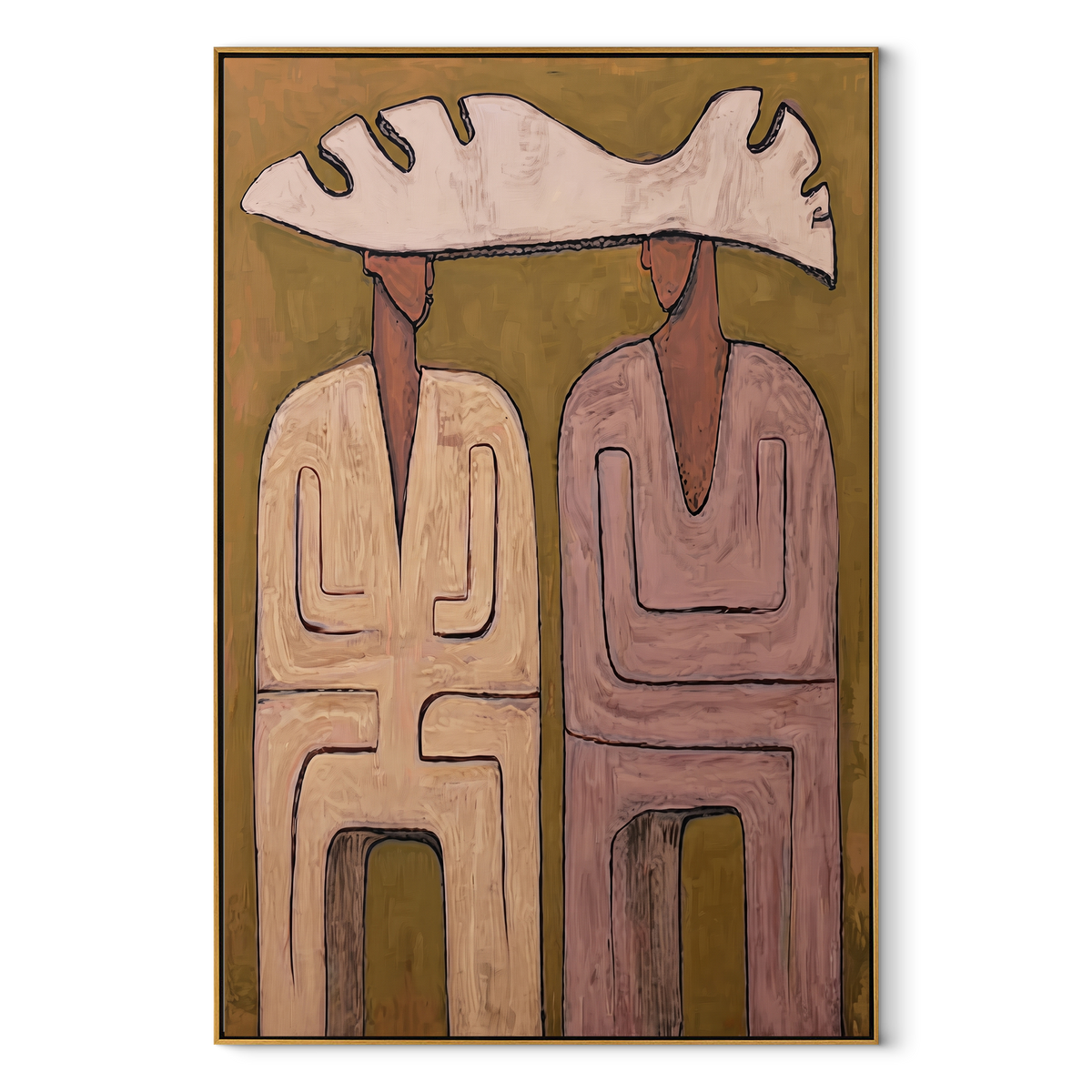 Pink Coats Share Antler - Vintage Americana wall art image 2