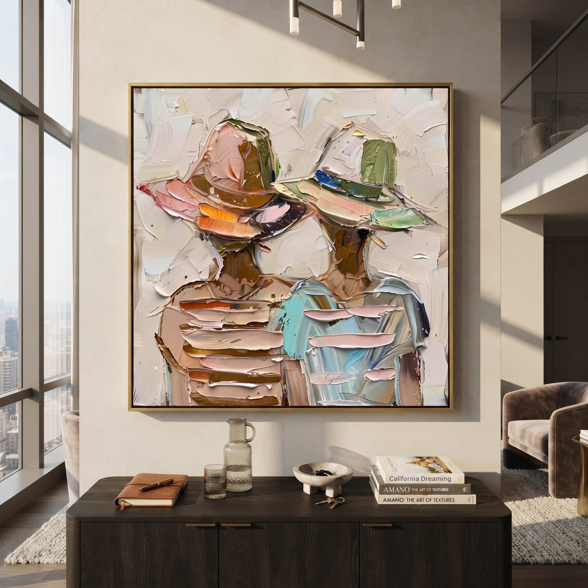 Pastel Hats Layer Faces - Vintage Americana wall art image 1