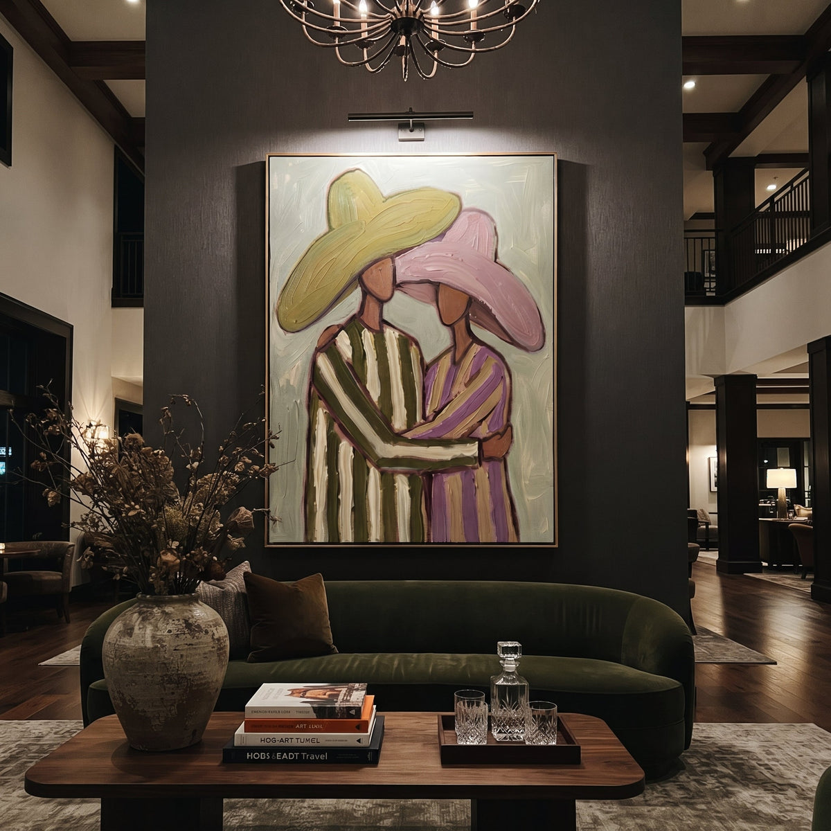 Striped Embrace Holds Olive - Vintage Americana wall art image 6
