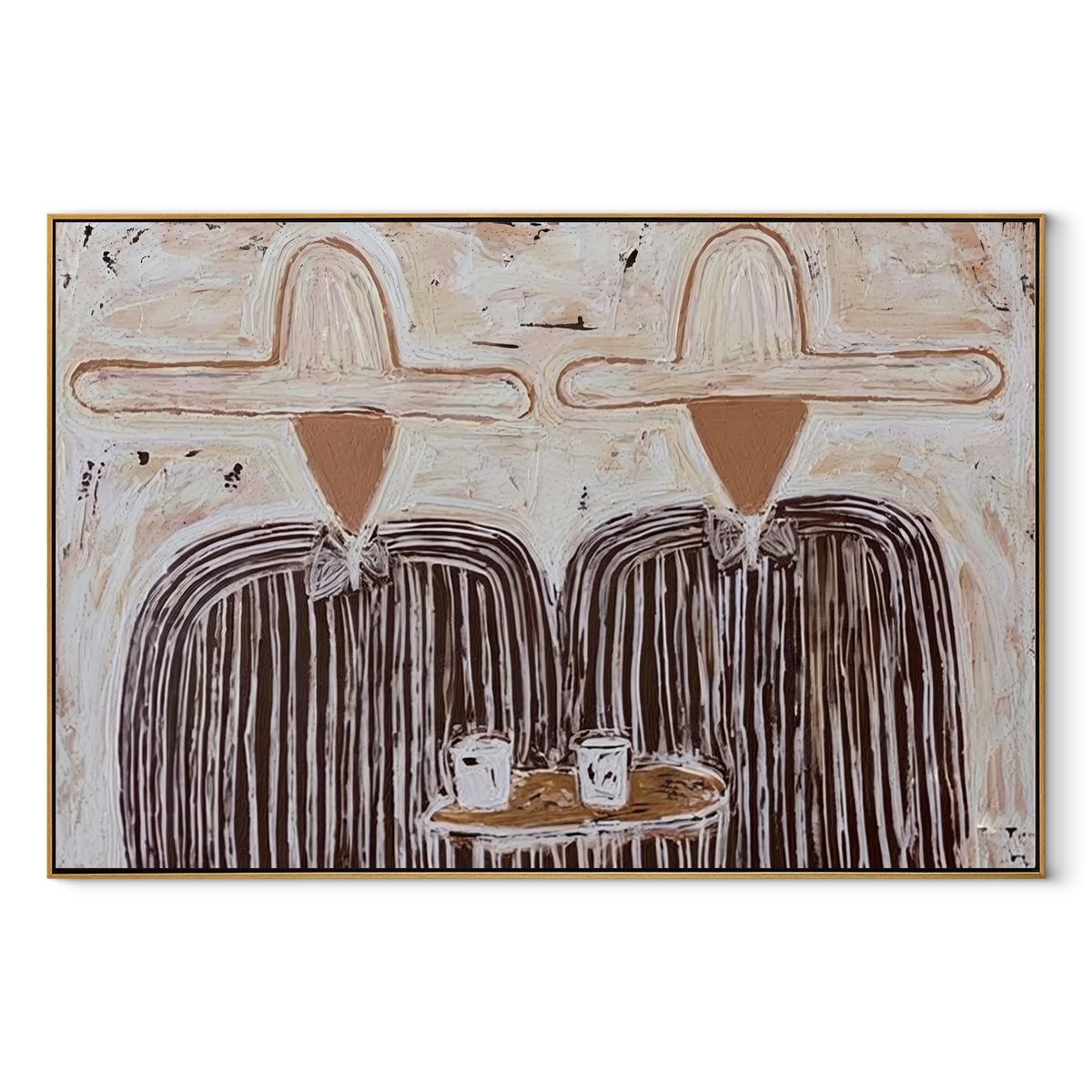White Hats Share Breakfast - Vintage Americana wall art image 2
