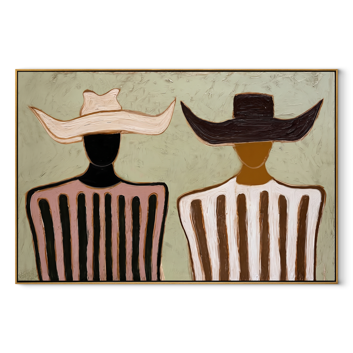 Pink Stripes Face Ivory - Vintage Americana wall art image 2