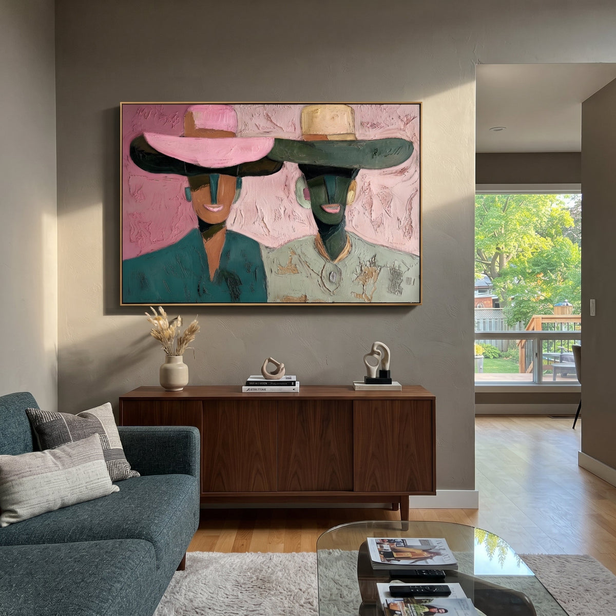 Pink Brims Frame Smiles - Vintage Americana wall art image 1