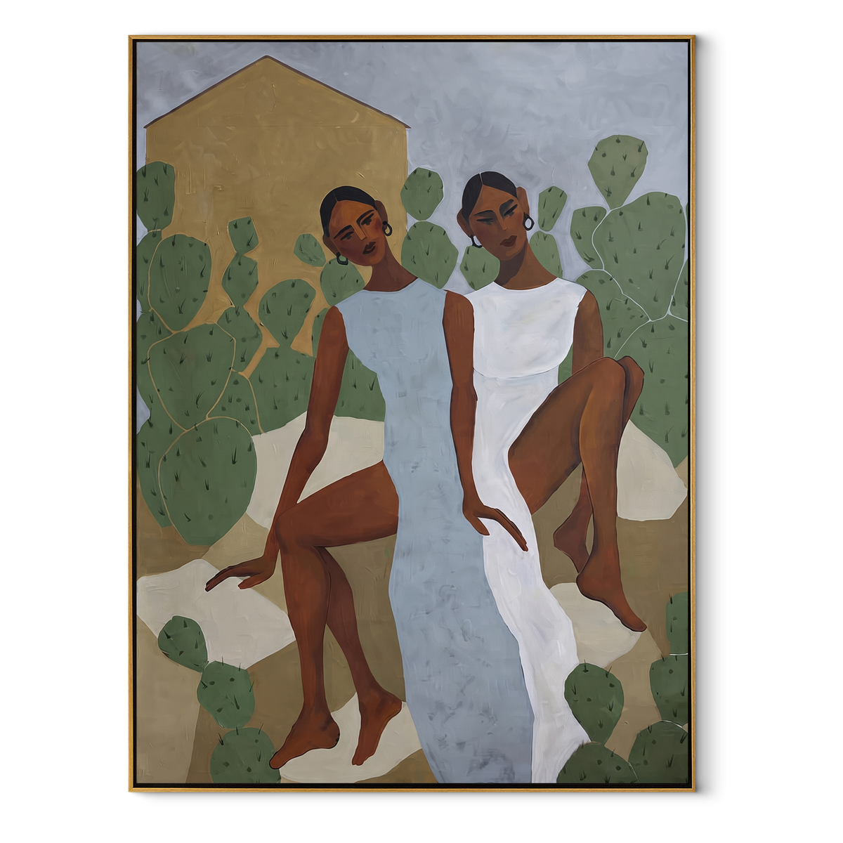 White Dresses Meet Cactus - Vintage Americana wall art image 2