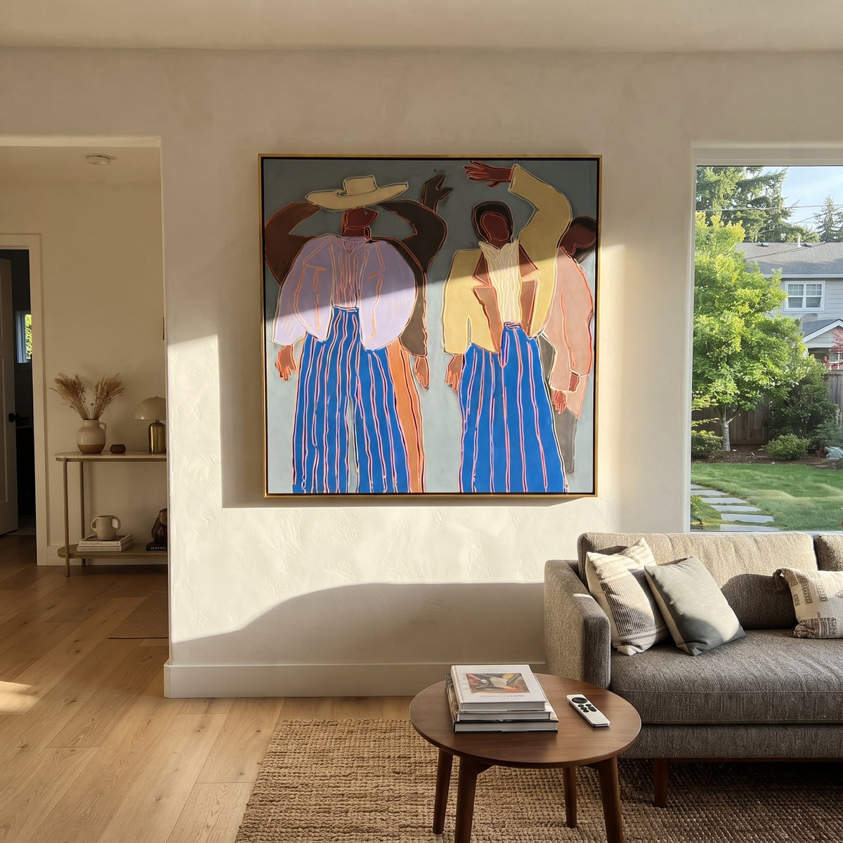 Raised Hands Break Blue - Vintage Americana wall art image 1