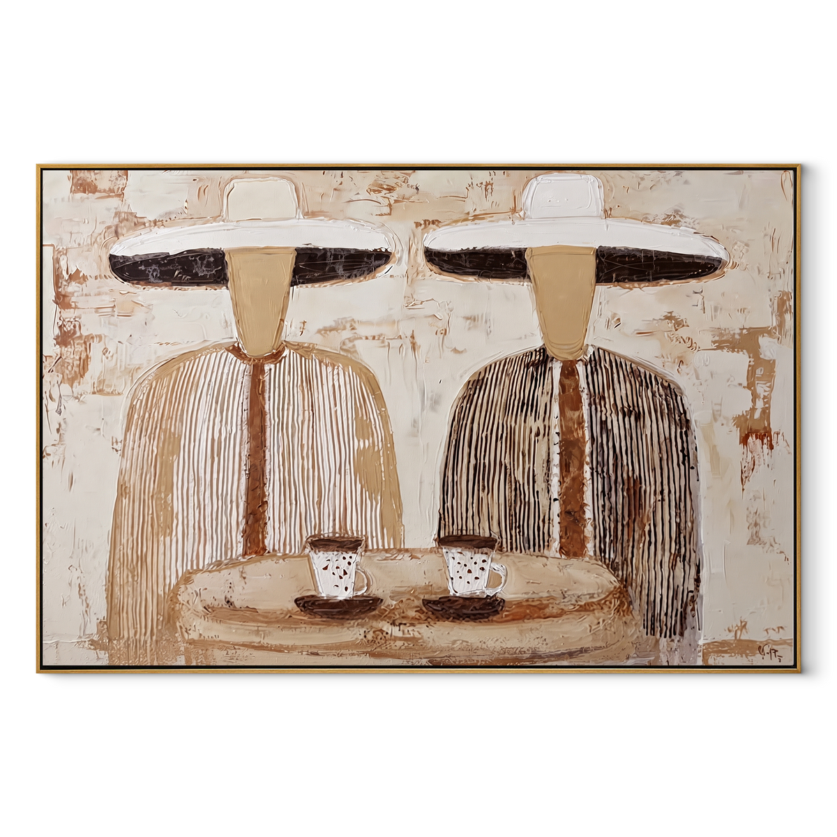 White Hats Share Coffee - Vintage Americana wall art image 2