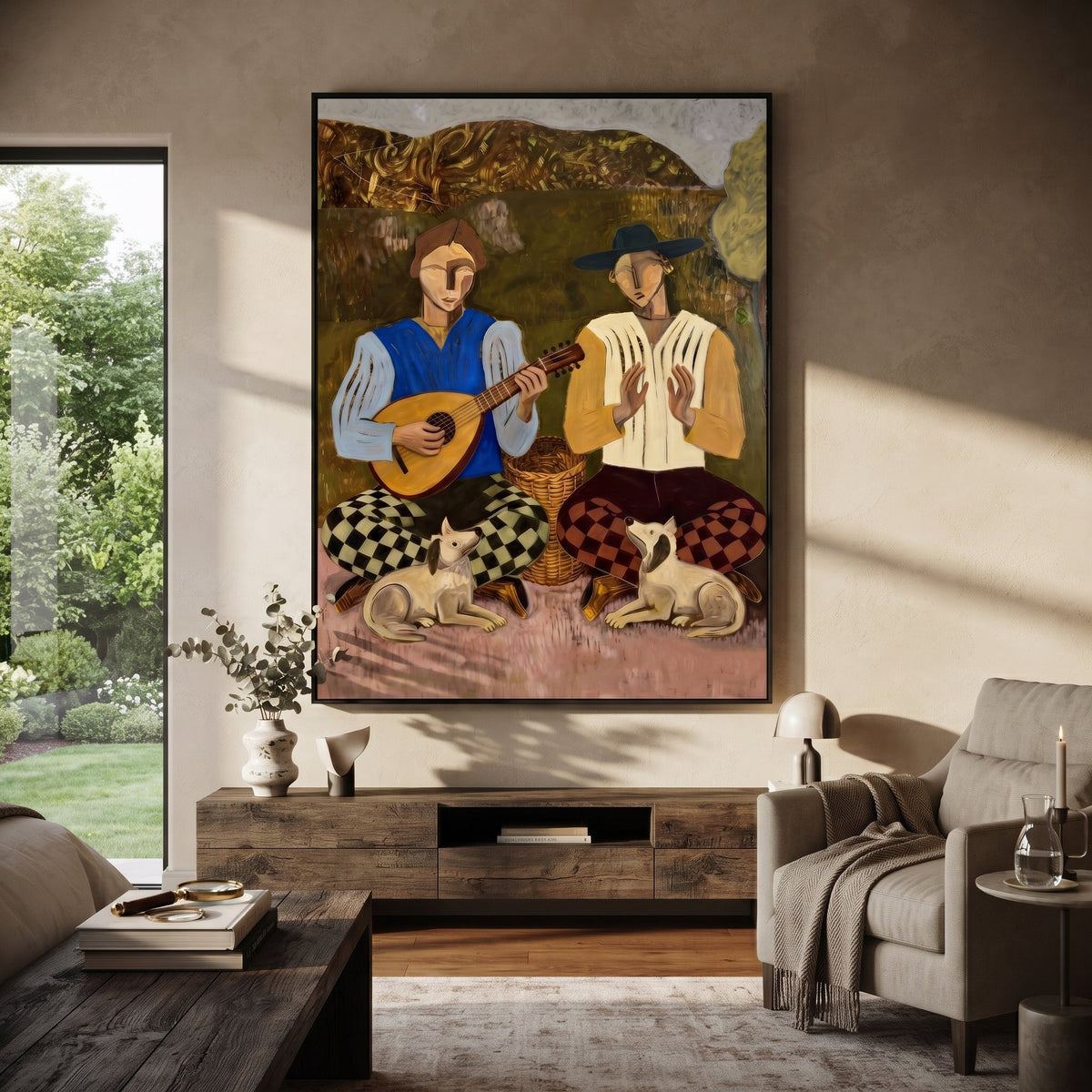 Two Guitars Calm Dogs - Vintage Americana wall art image 4