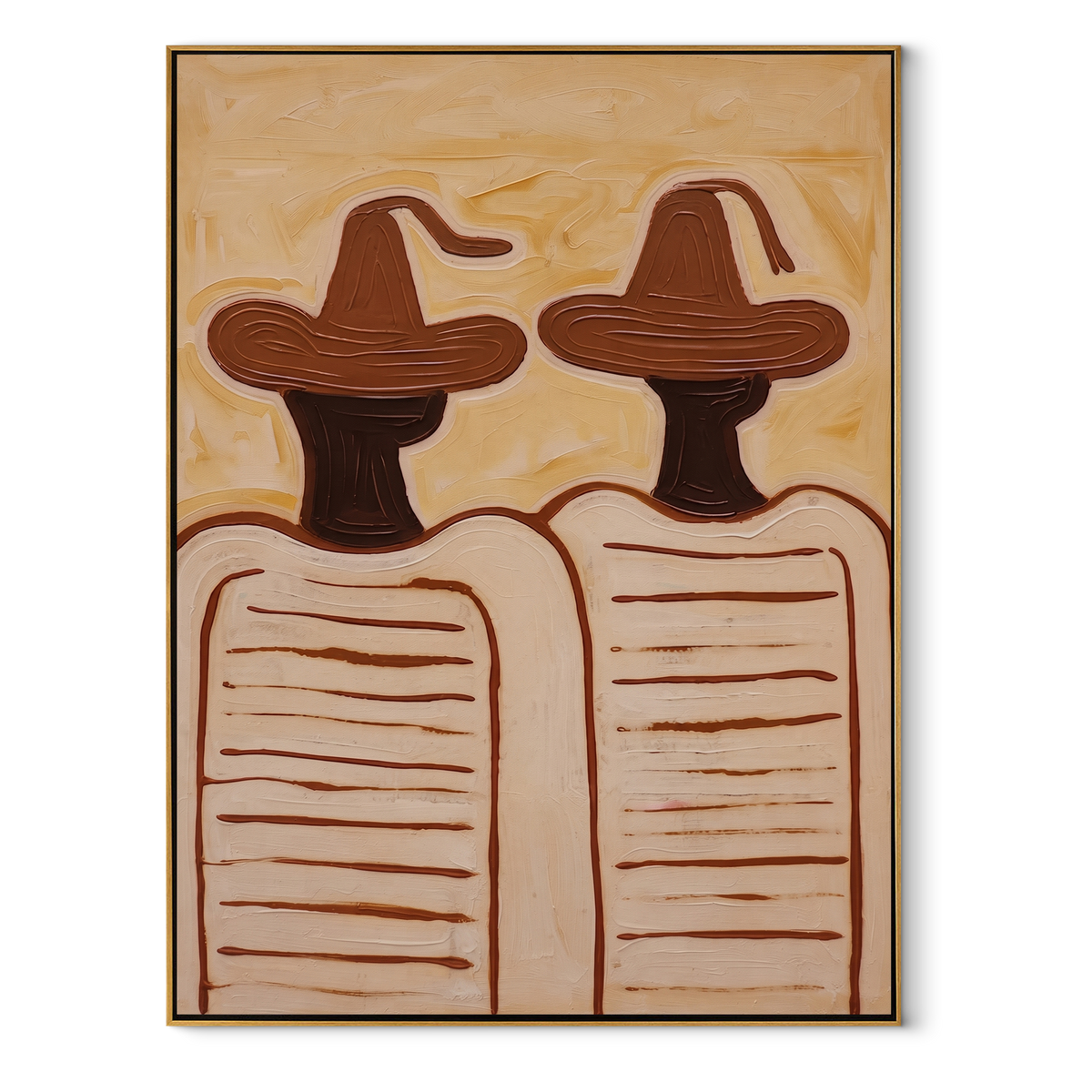 Brown Hats Hold Lines - Vintage Americana wall art image 2