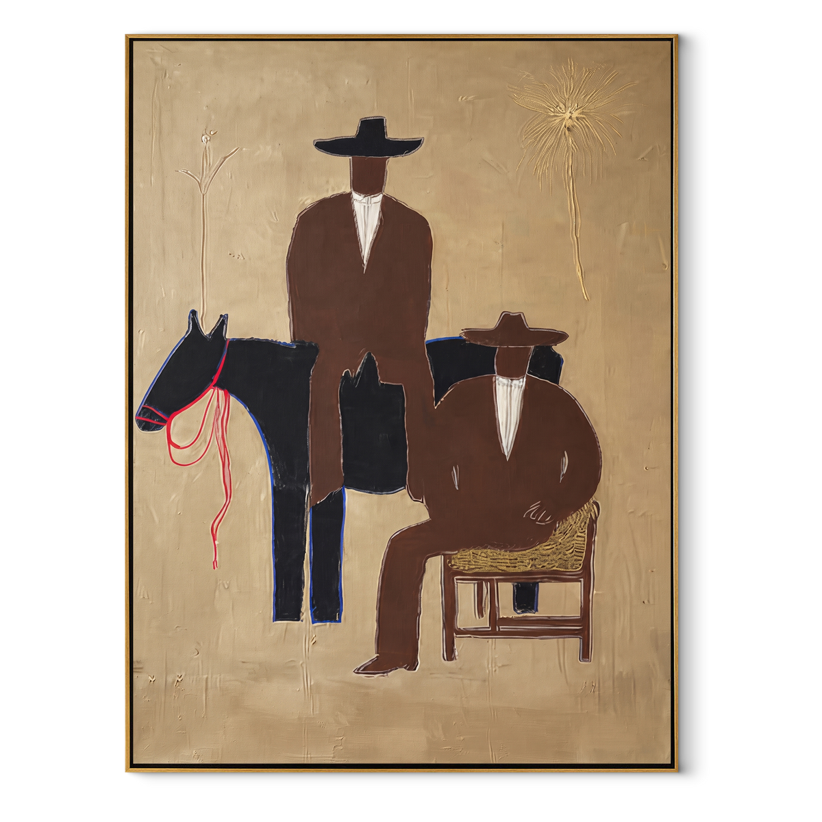 Two Cowboys Keep Watch - Vintage Americana wall art image 2