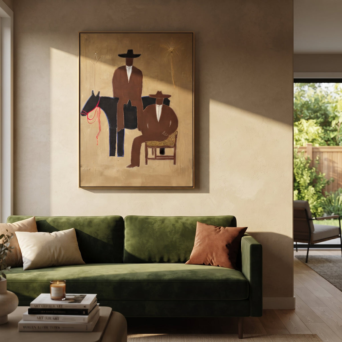 Two Cowboys Keep Watch - Vintage Americana wall art image 3