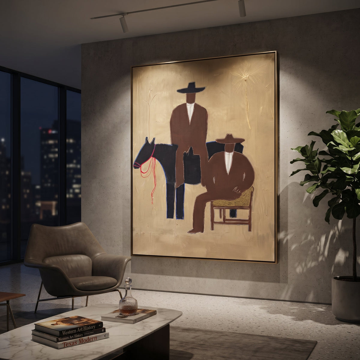 Two Cowboys Keep Watch - Vintage Americana wall art image 6