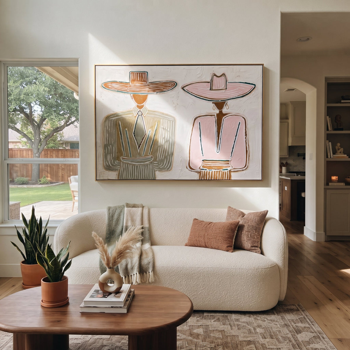 Brown Hat Meets Pink - Vintage Americana wall art image 1