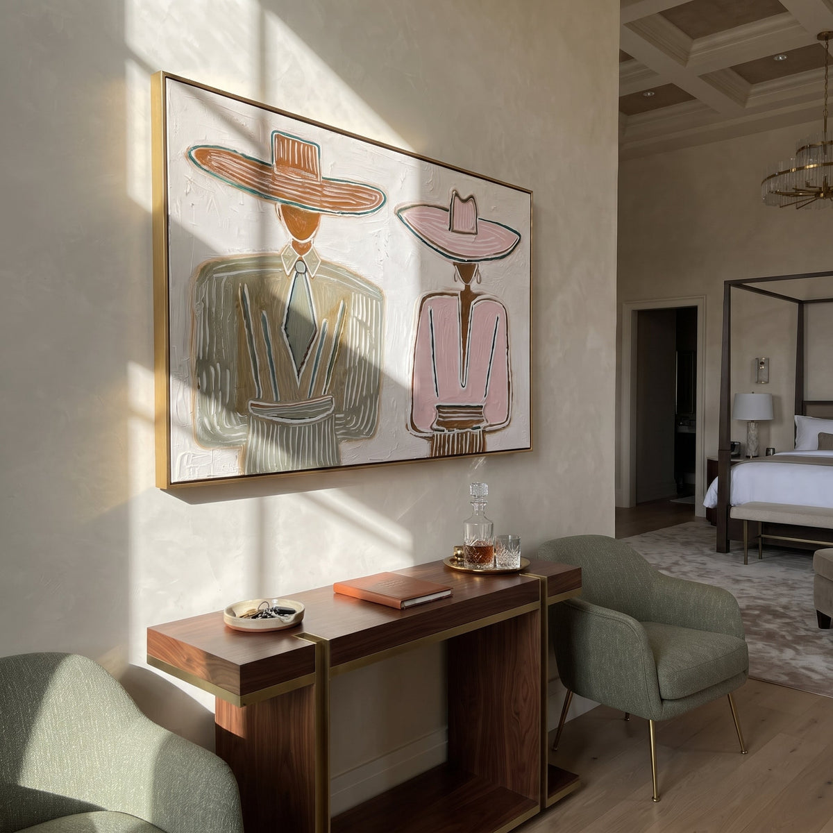 Brown Hat Meets Pink - Vintage Americana wall art image 4