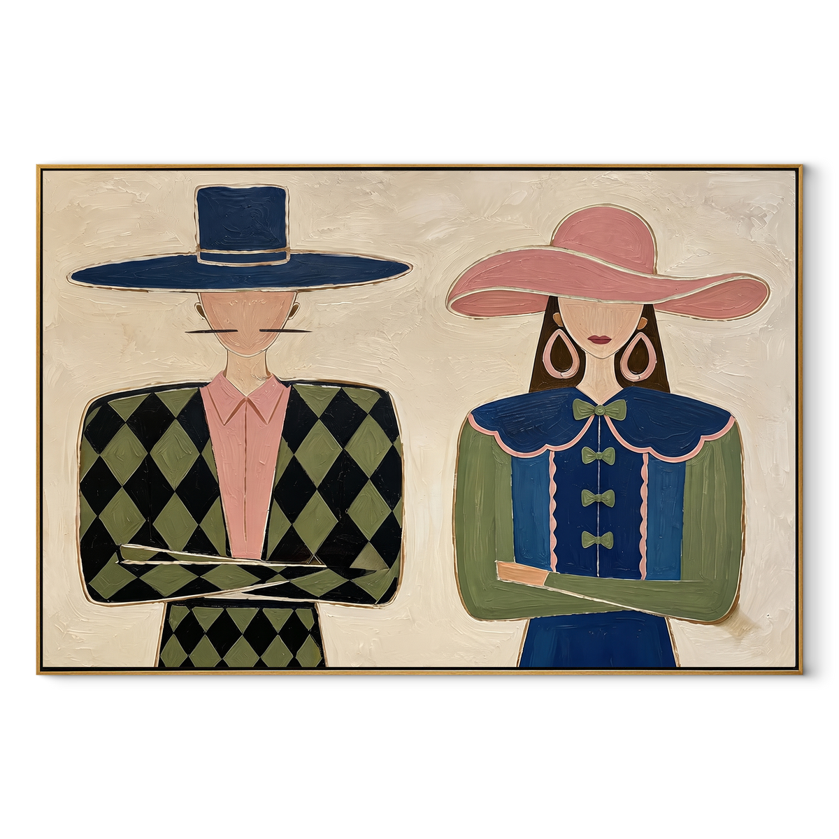 Blue Diamonds Meet Ruffles - Vintage Americana wall art image 2