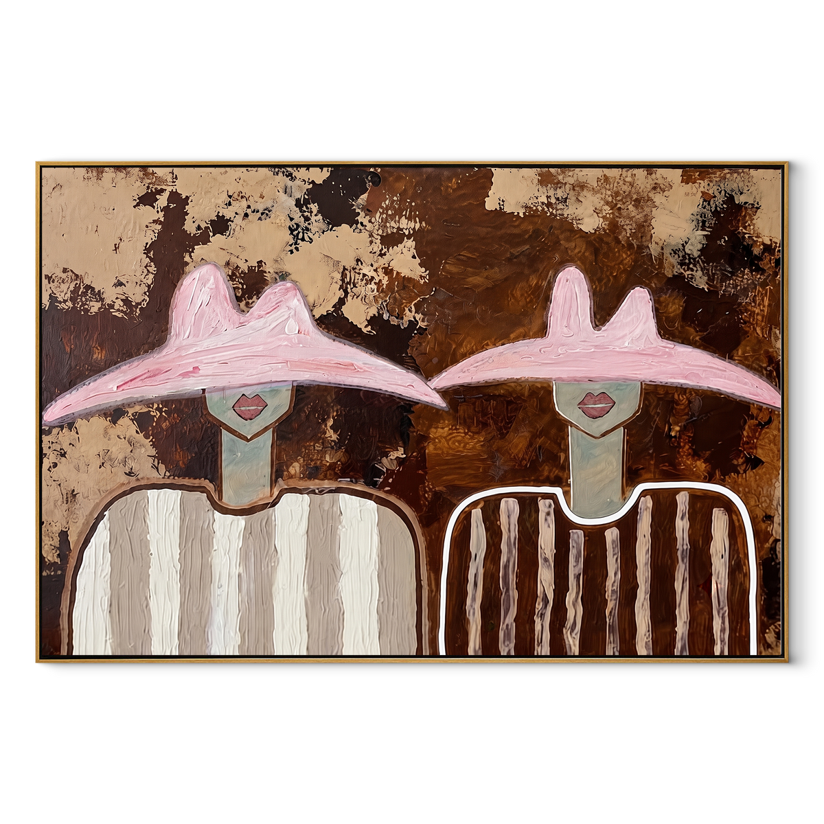 Pink Hats Meet Bark - Vintage Americana wall art image 2