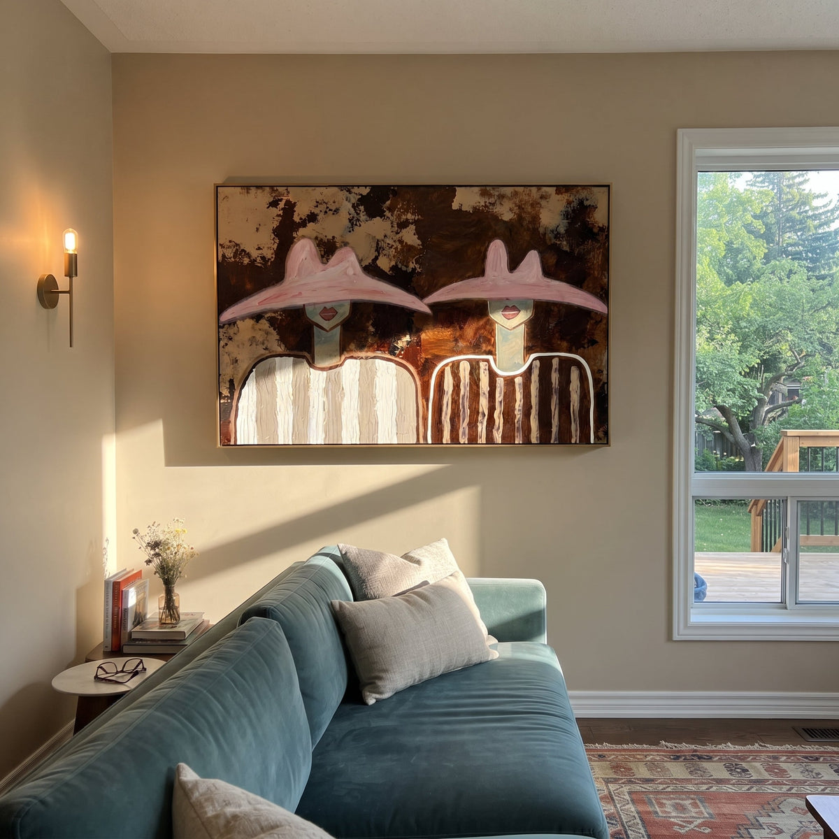 Pink Hats Meet Bark - Vintage Americana wall art image 3