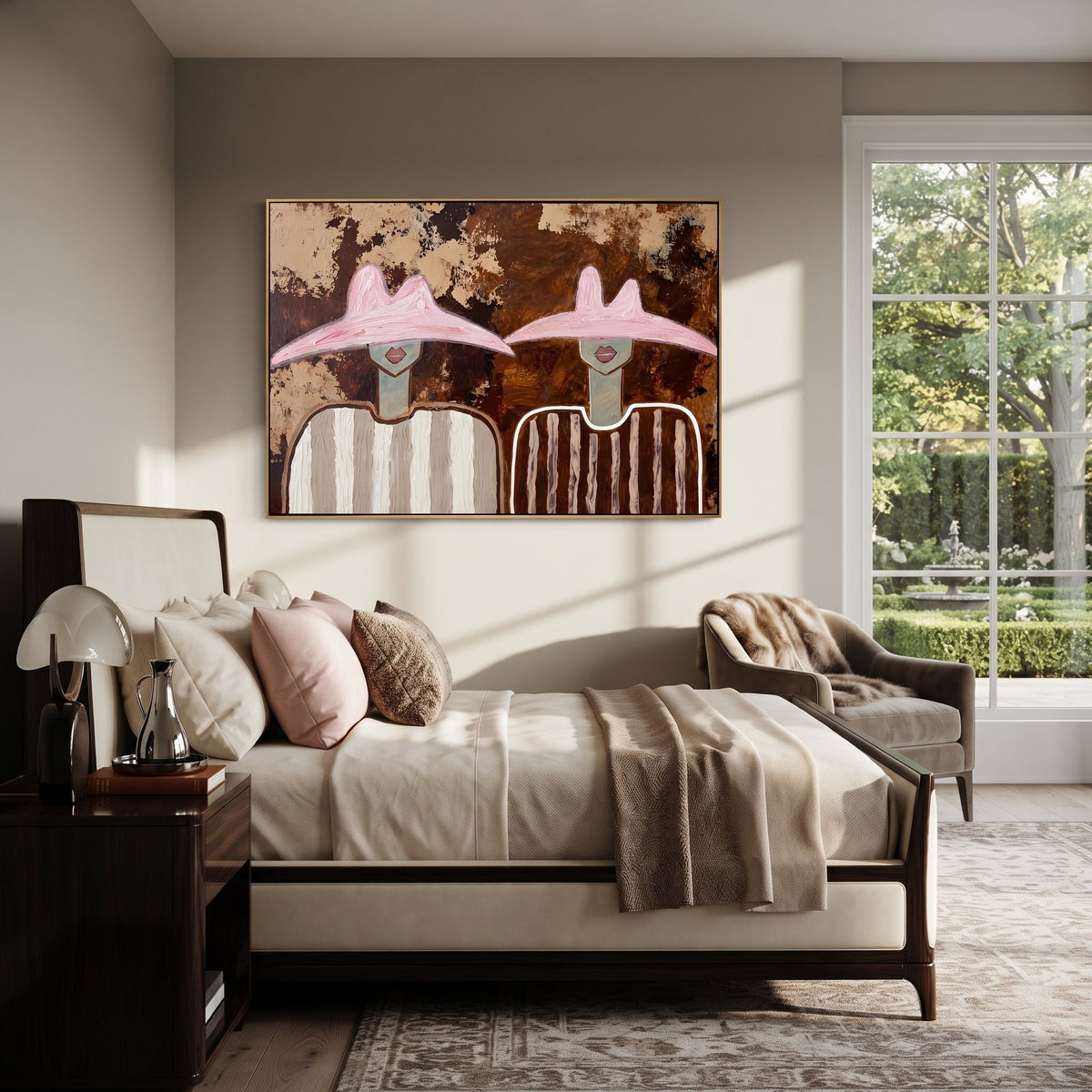 Pink Hats Meet Bark - Vintage Americana wall art image 4