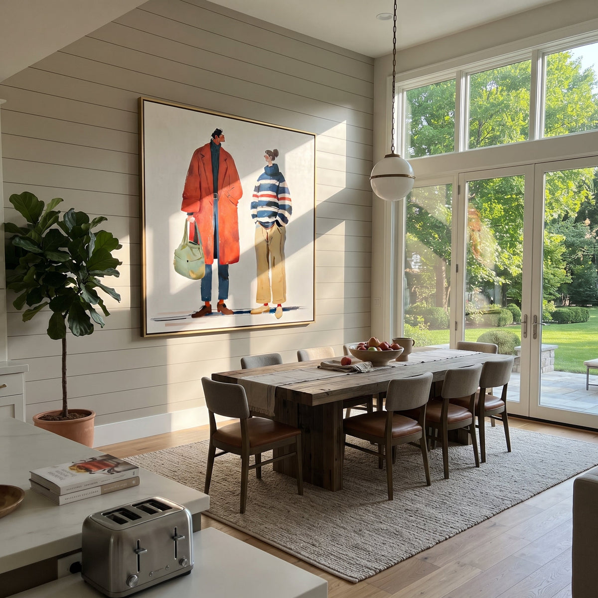 Red Coat Meets Stripes - Vintage Americana wall art image 1