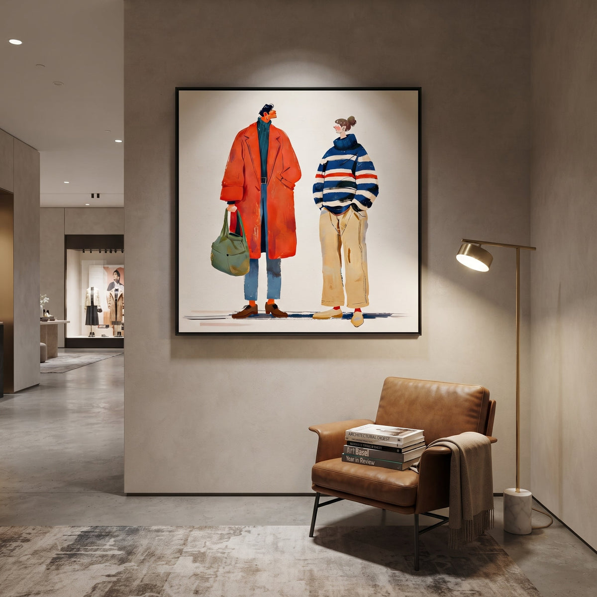 Red Coat Meets Stripes - Vintage Americana wall art image 5