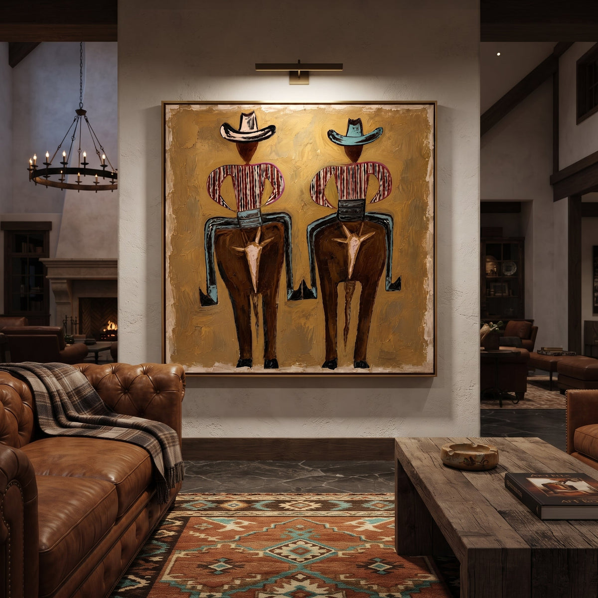 Two Figures Wear Saddles - Vintage Americana wall art image 6