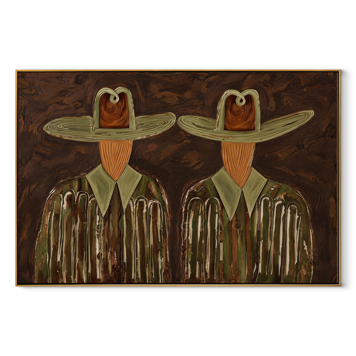 Green Hats Watch Together - Vintage Americana wall art image 2